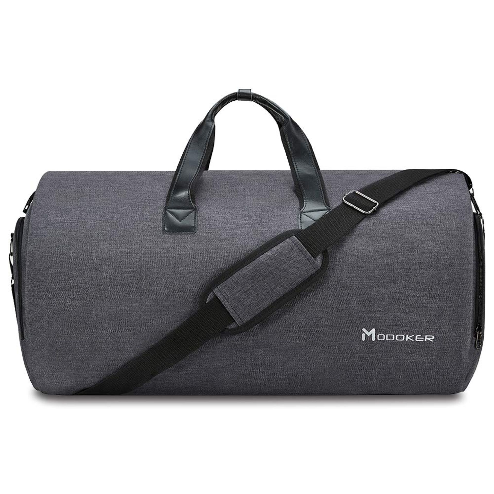 Convertible Garment Duffel Bag 2-in-1 Carry-On Travel Suit Bag with Shoulder Strap for Men & Women - Black 45L