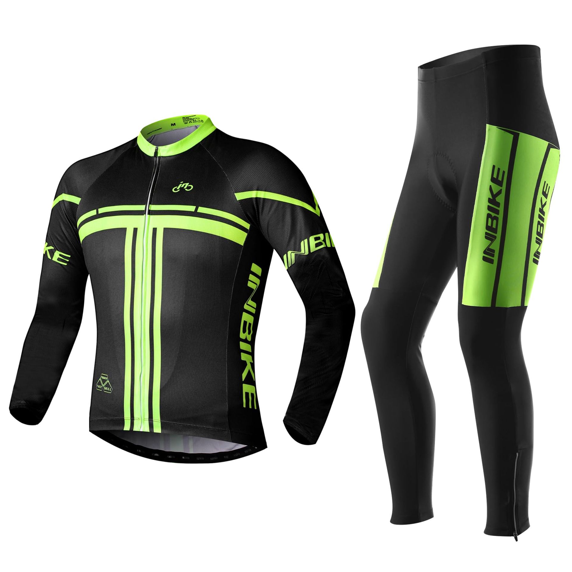 Men's Cycling Jersey & Bib Tights Set with Long Sleeves – Breathable, Compression Fit, MTB & Road Bike Sportswear