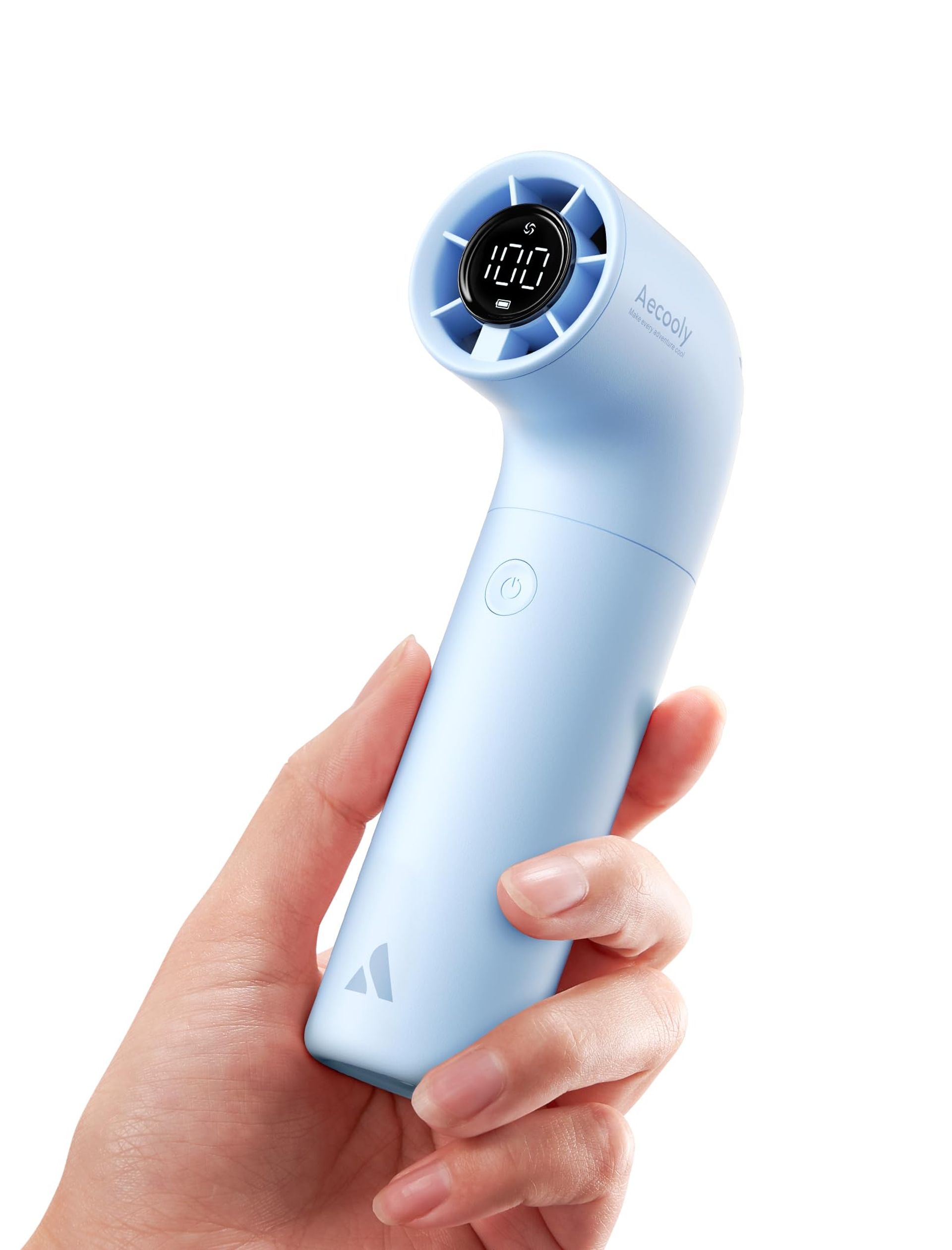 Portable Handheld Fan Turbo Mini 16500 RPM High Speed 5 Speeds Rechargeable Personal Travel - Blue PH02-A
