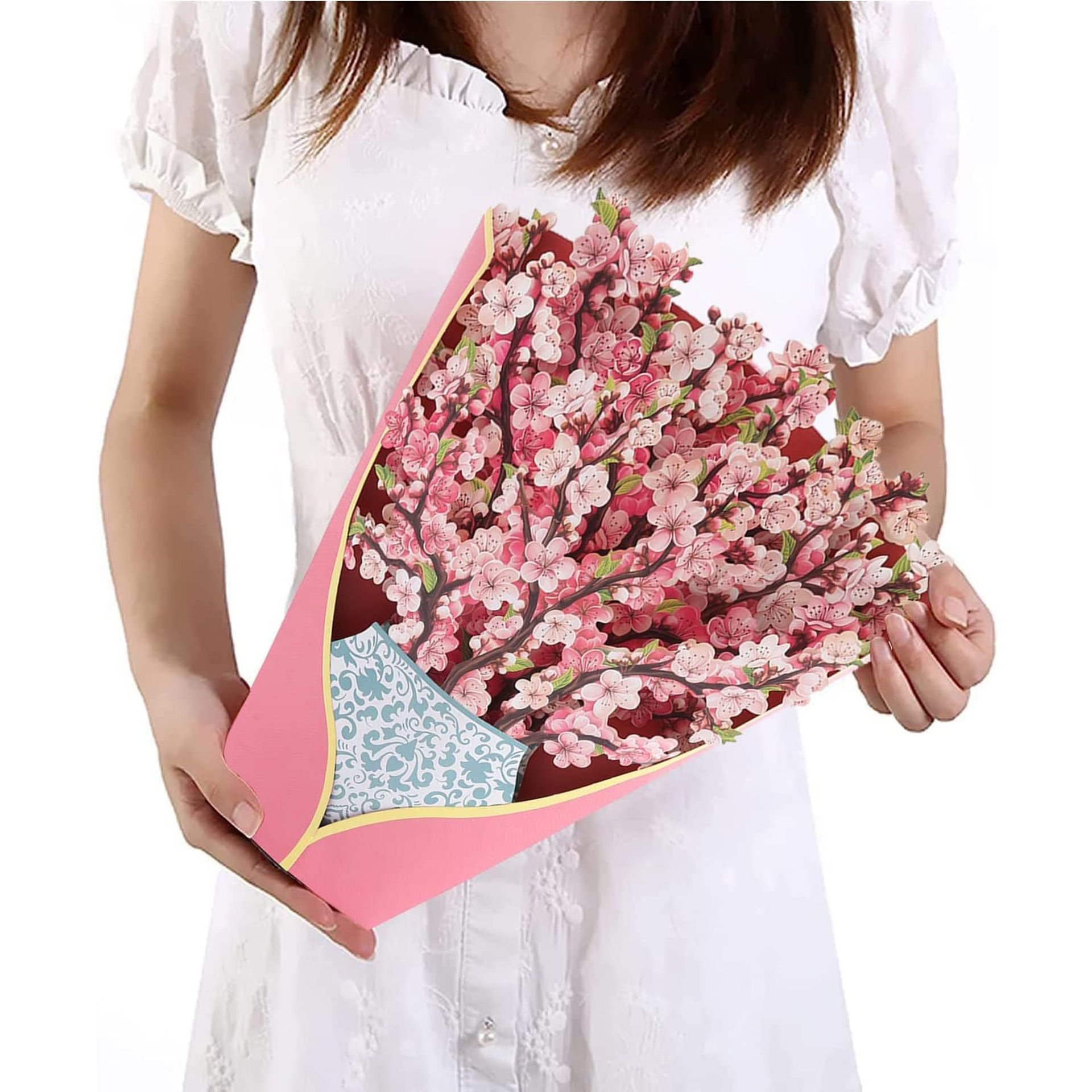 12-Inch Life Size 3D Pop Up Flower Bouquet Greeting Card for Birthdays & Mother's Day