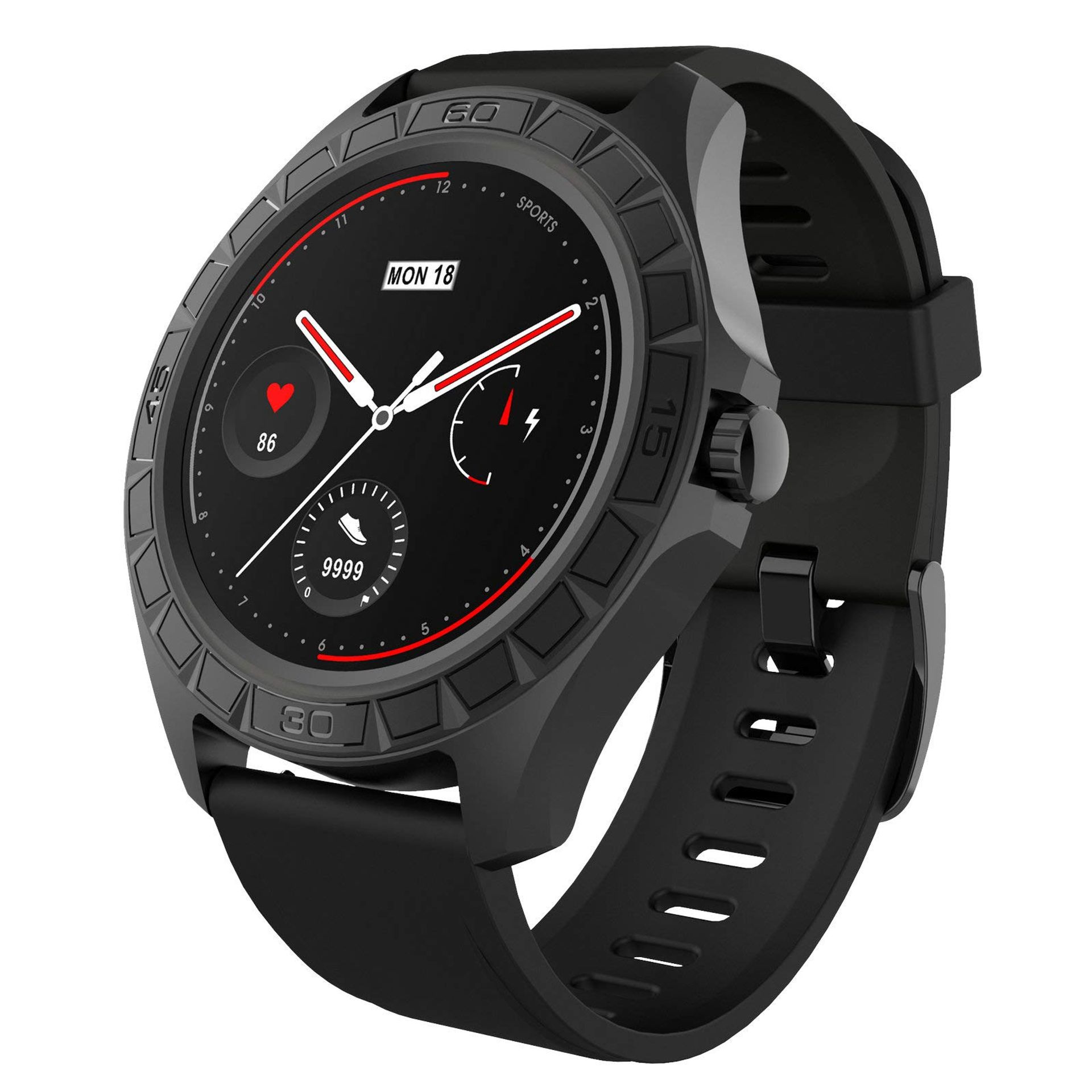 Men's Smart Watch Fitness Activity Tracker with Heart Rate, Sleep & Sports Modes - Black MU02WTIT#BK