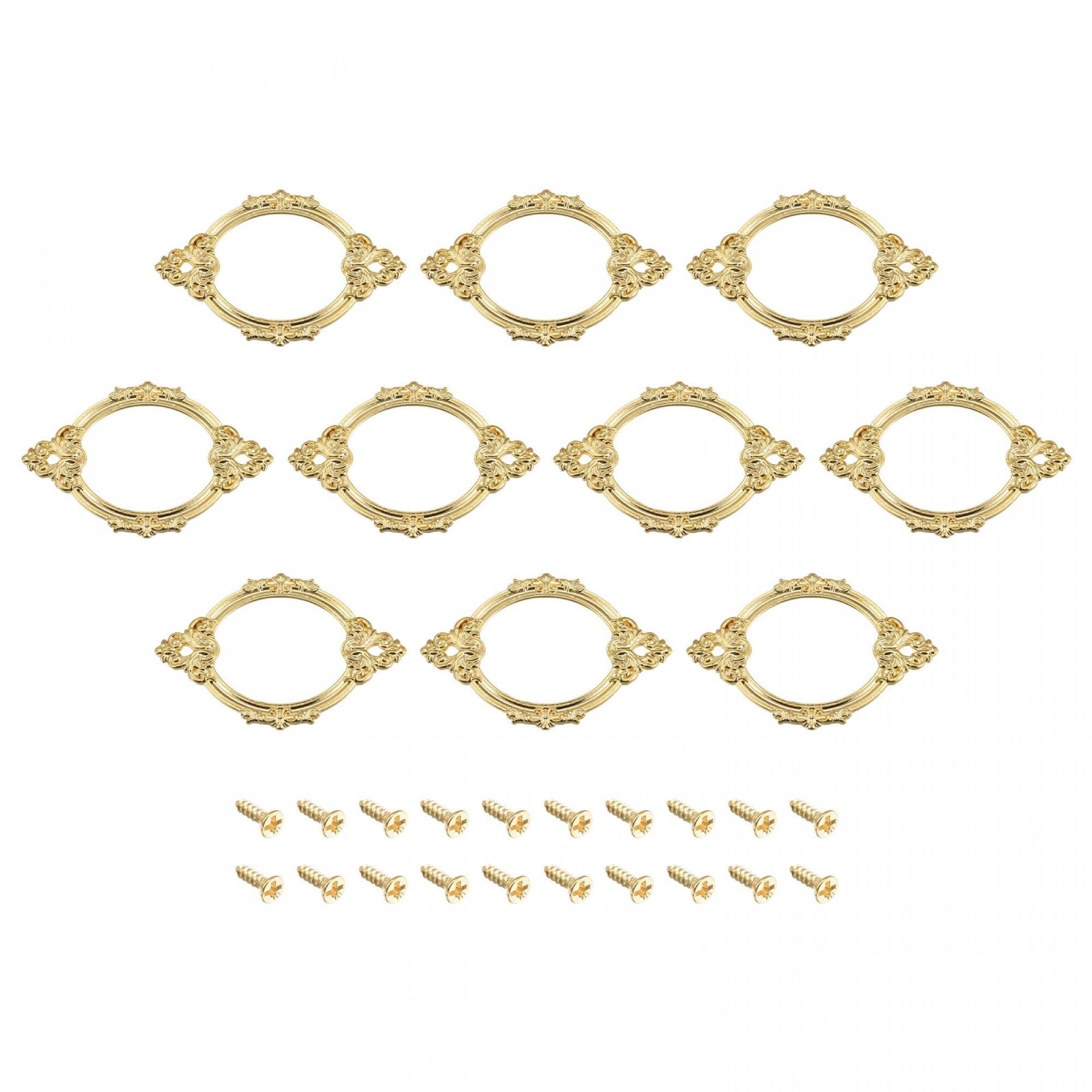 Vintage Gold Metal Label Holders 68x44mm - 12 Pack for Office, Shelves & Drawers - Rust-Resistant Zinc Alloy