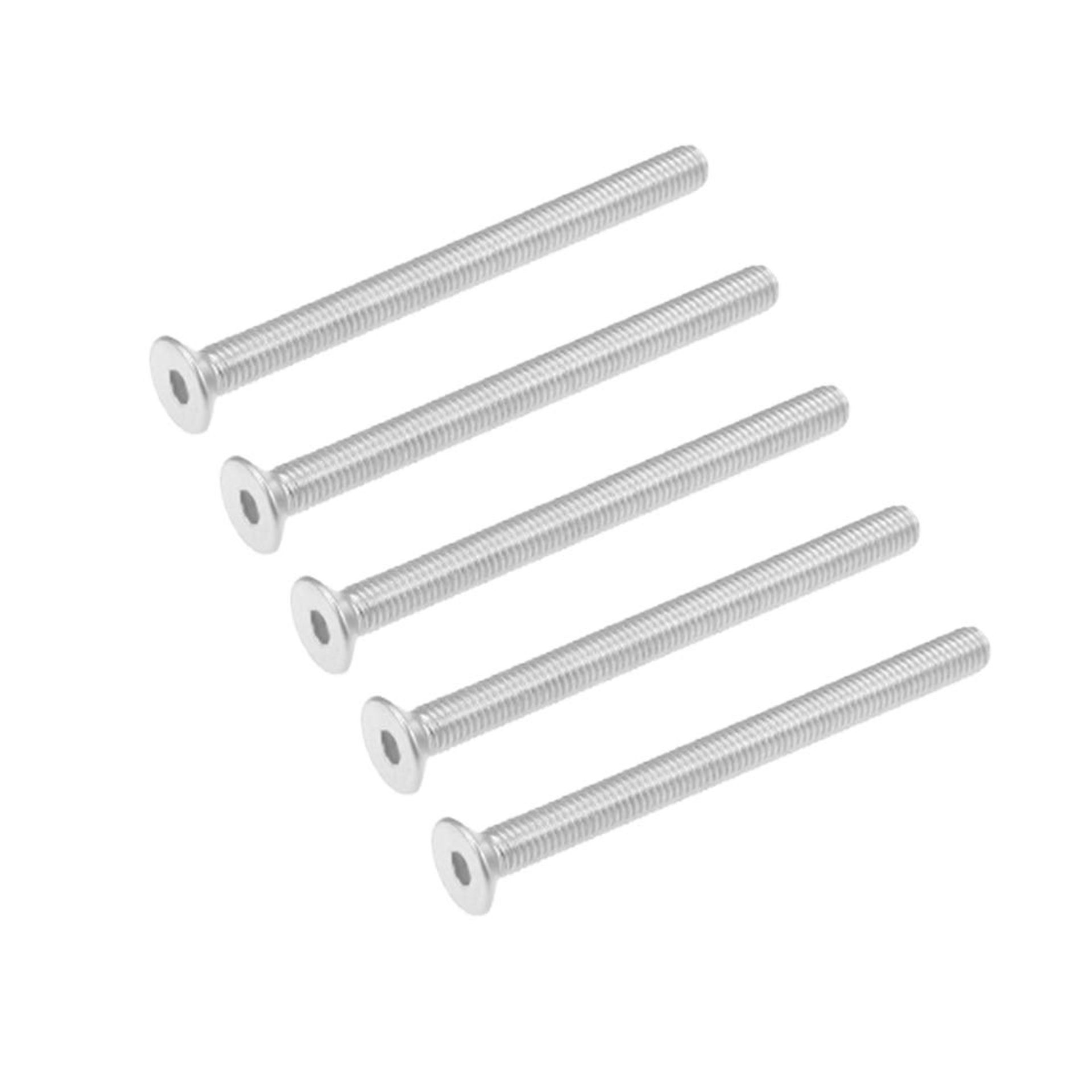 sourcing map M8x100mm Flat Head Machine Screws Inner Hex Screw 304 Stainless Steel Fasteners Bolts 5Pcs