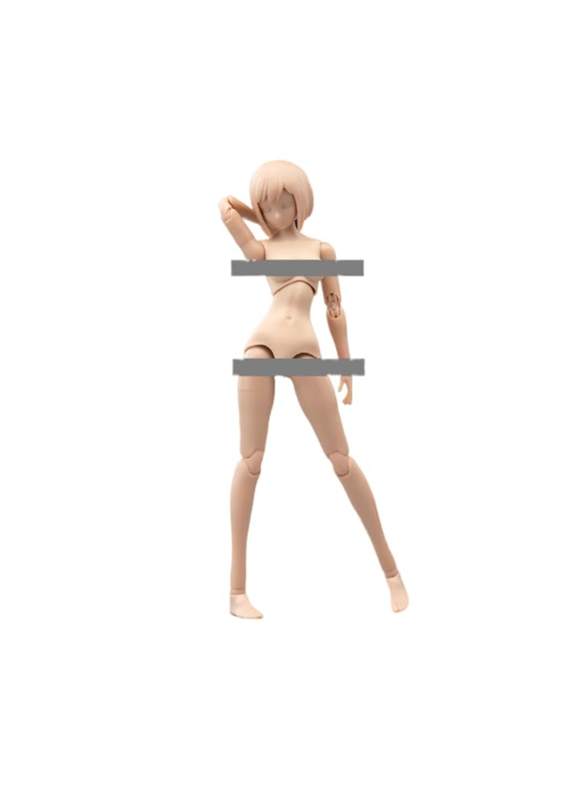 1:12 Scale Female Half-Seamless Action Figure Body Tall & Plump Medium Bust Collectible Model - Wheat T86-ST02B