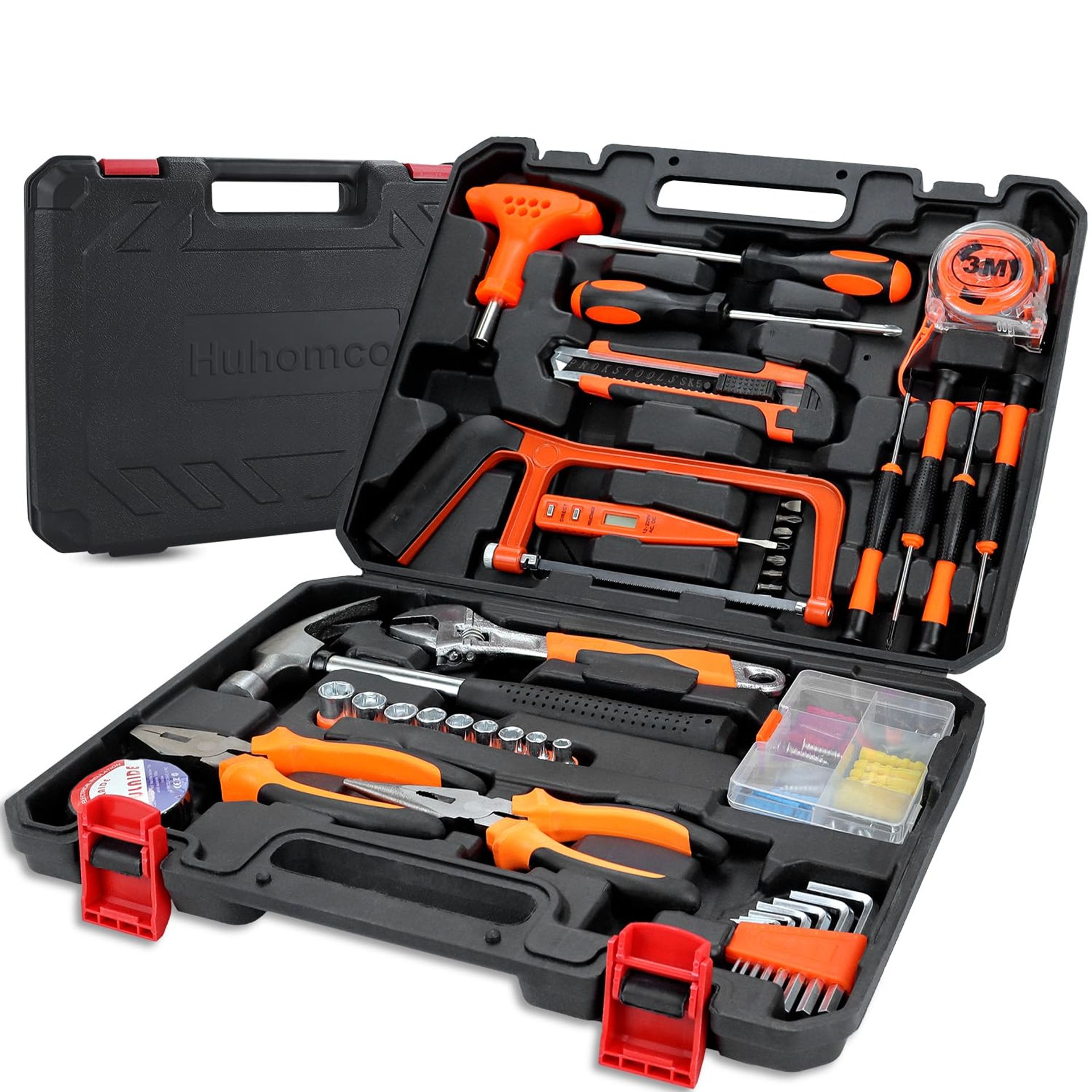 83 Piece Home Hand Tool Set with Storage Box for DIY and Household Repair - Black Tool-1