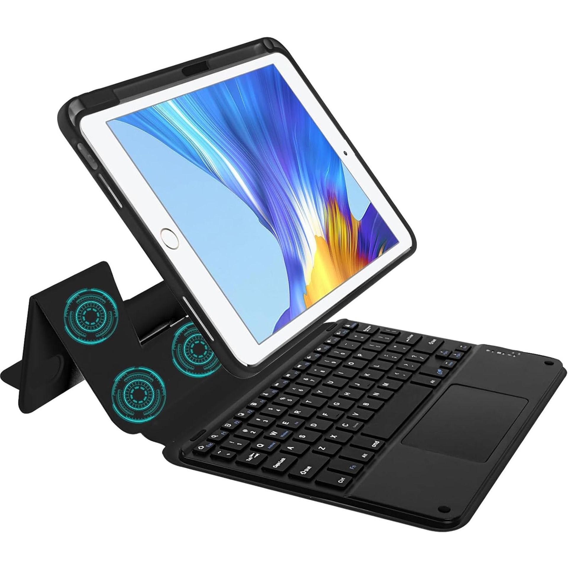 Bluetooth Keyboard Case with Touchpad Detachable Slim Smart Cover for iPad 10.9/11 inch - Black