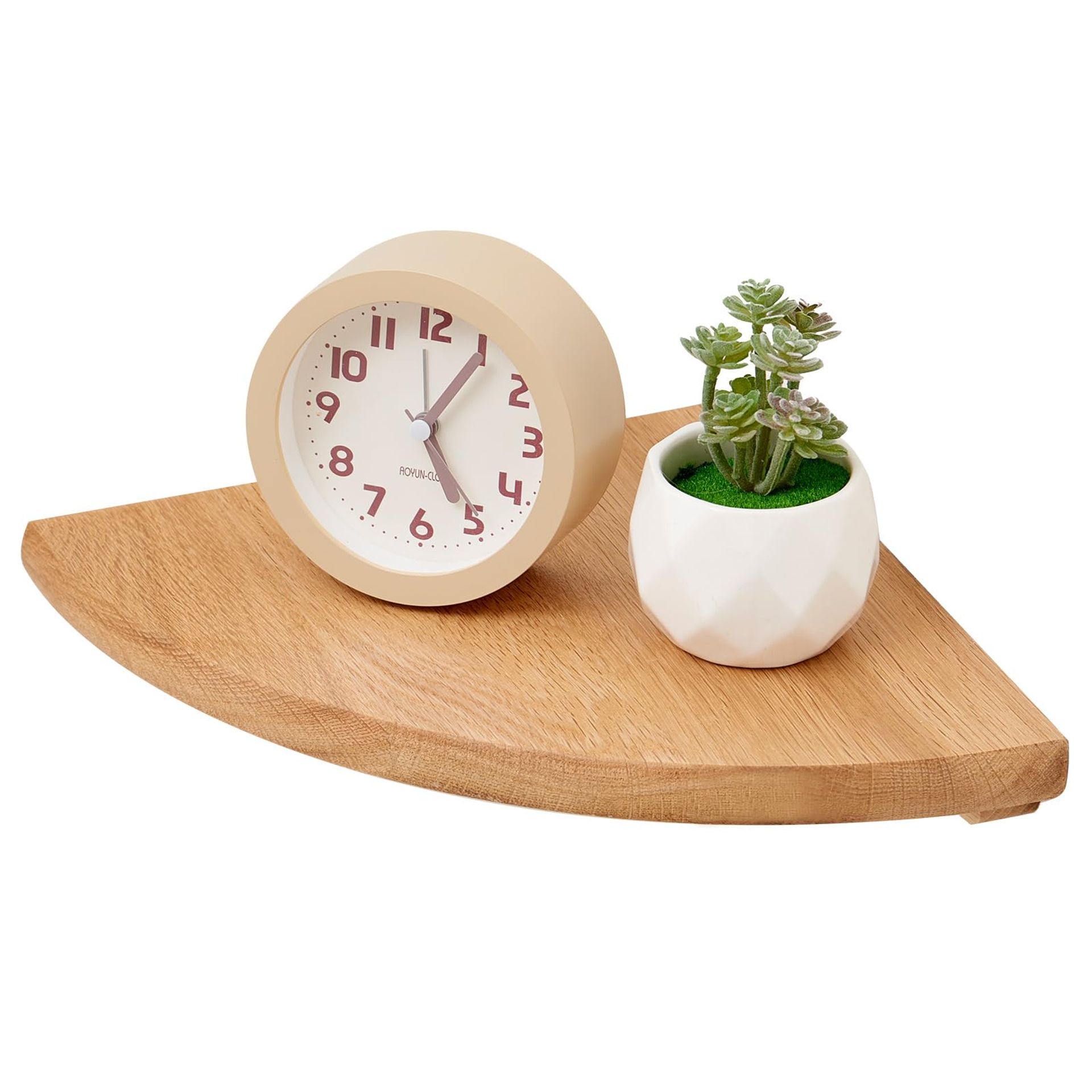 Solid Oak Corner Floating Shelf 25cm – Wooden Wall Display for Living Room, Bedroom, Bathroom or Small Spaces