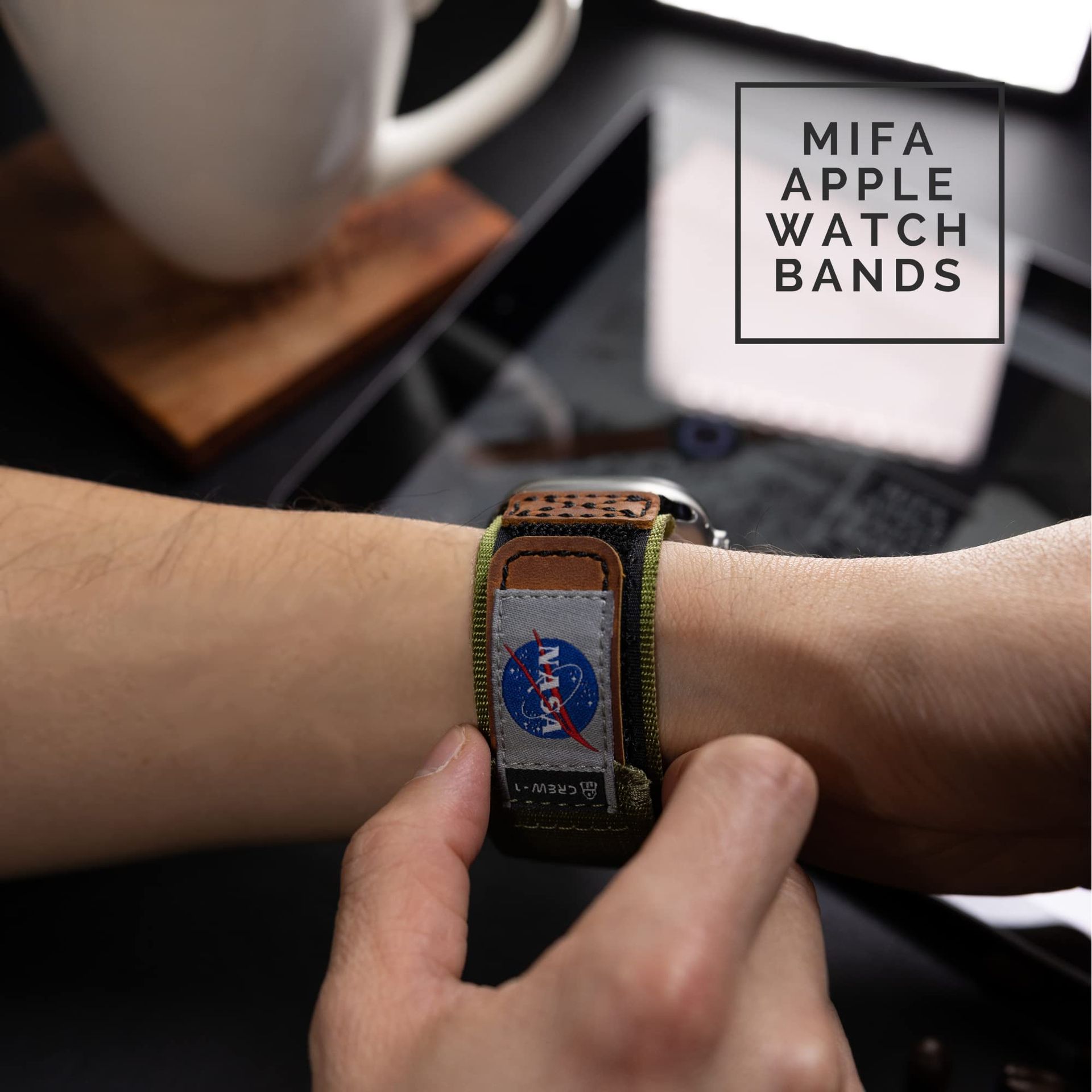 Made For Apple Watch Band, NASA Licensed Rugged Nylon Leather