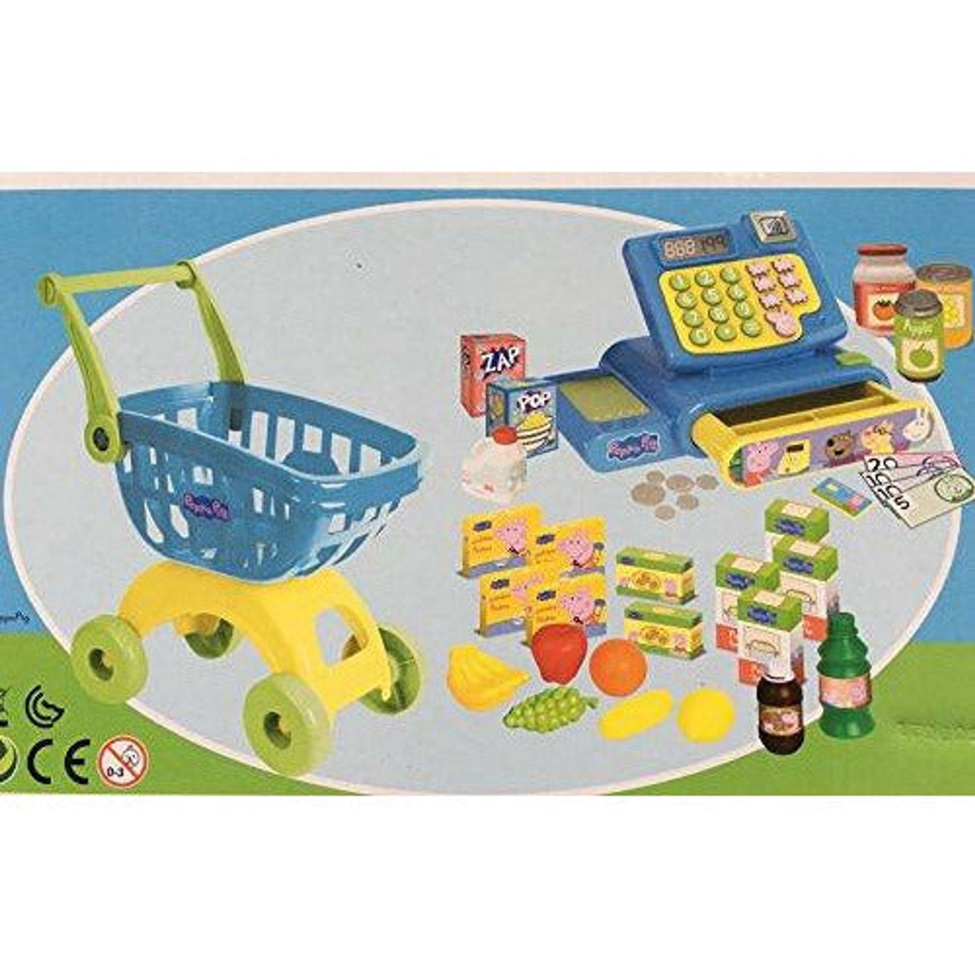 Smoby Peppa Pig Supermarket Register – Caisse Enregistreuse Avec 23 Accessoires, Jeu De Rôle Dès 18 Mois