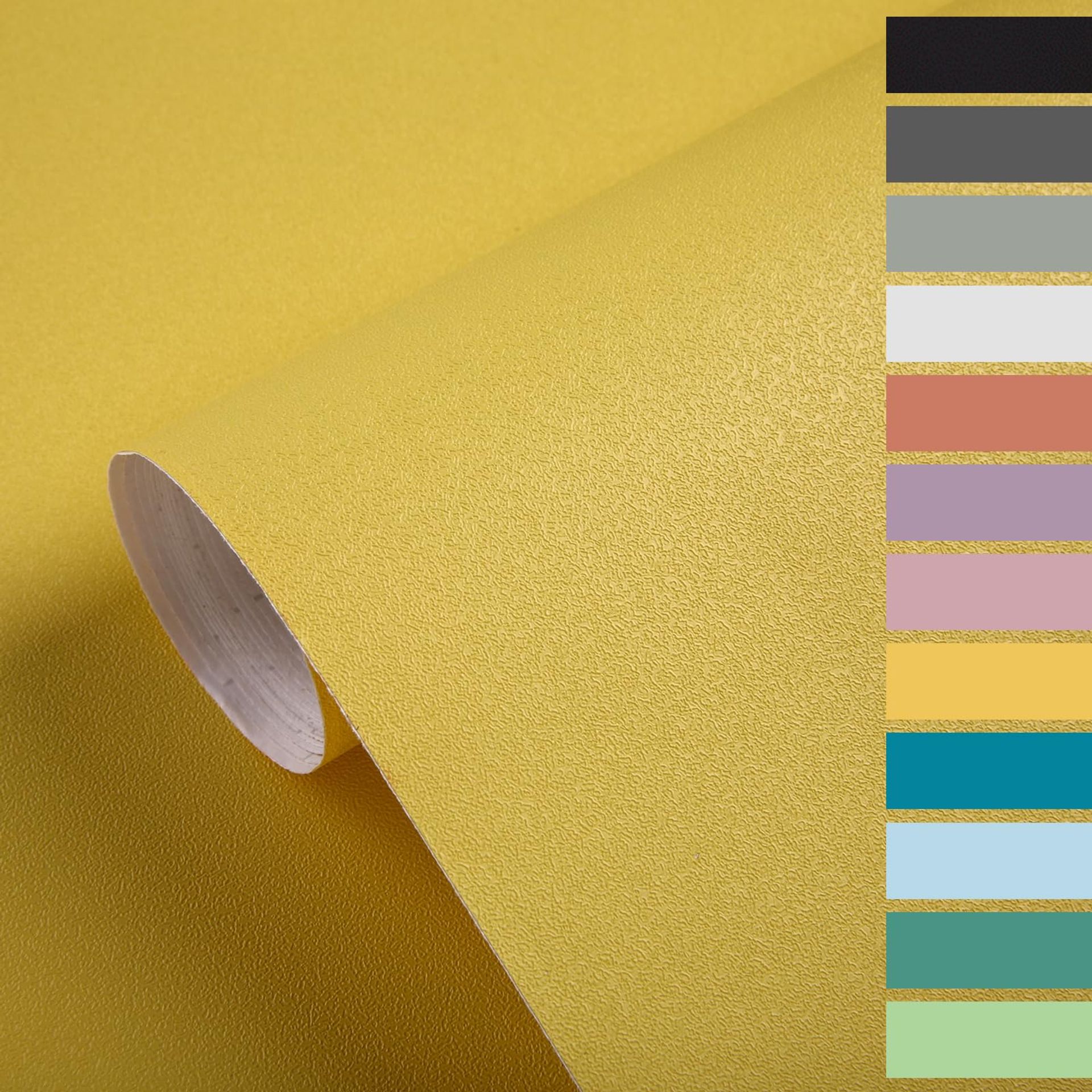 Self Adhesive Wallpaper Vinyl Wrap Film Peel and Stick Furniture Covering - Lemon Yellow 40cm x 10m