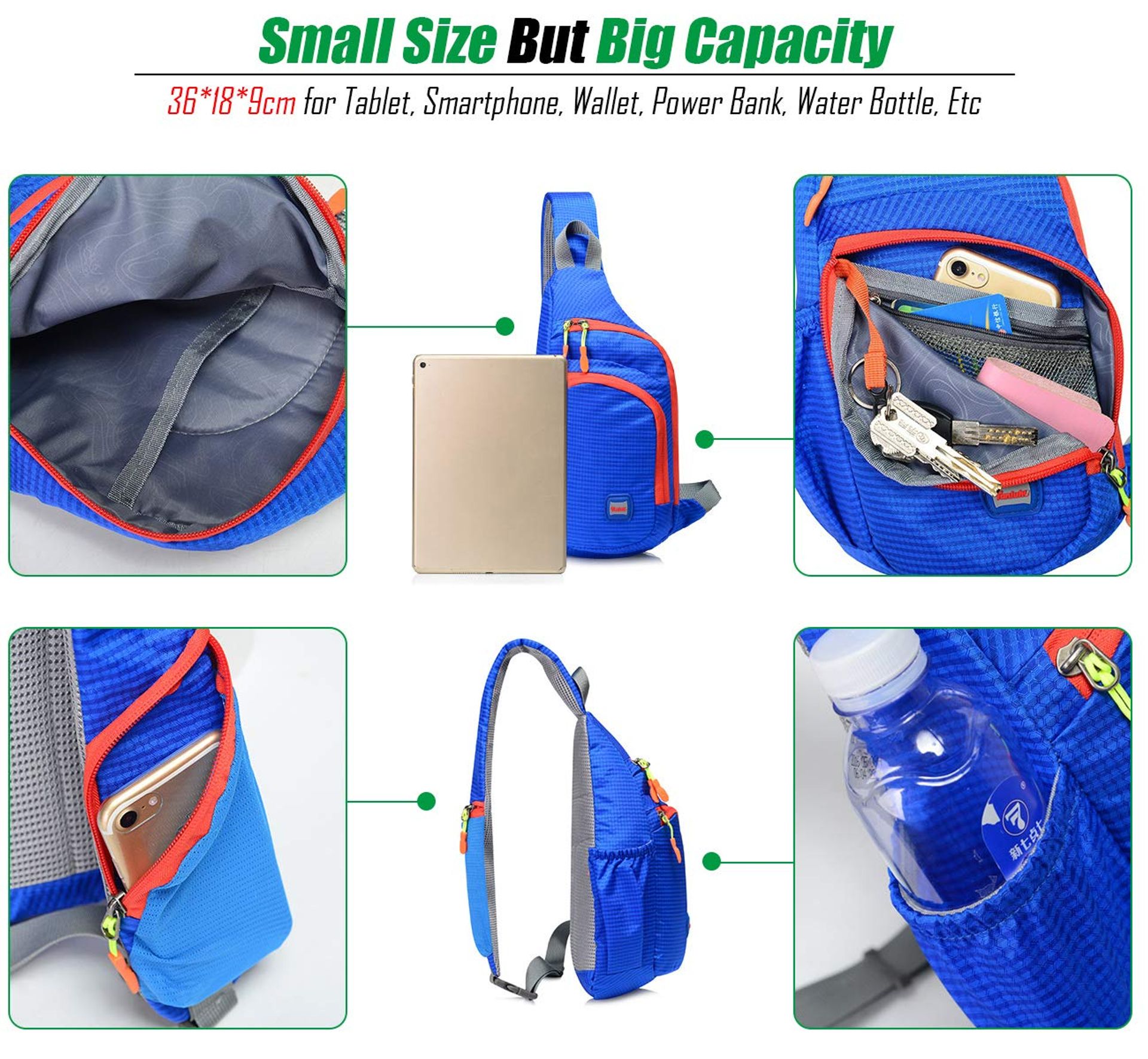 Gisdanchz Waterdichte lichtgewicht nylon Sling rugzak tas voor sport en buiten
