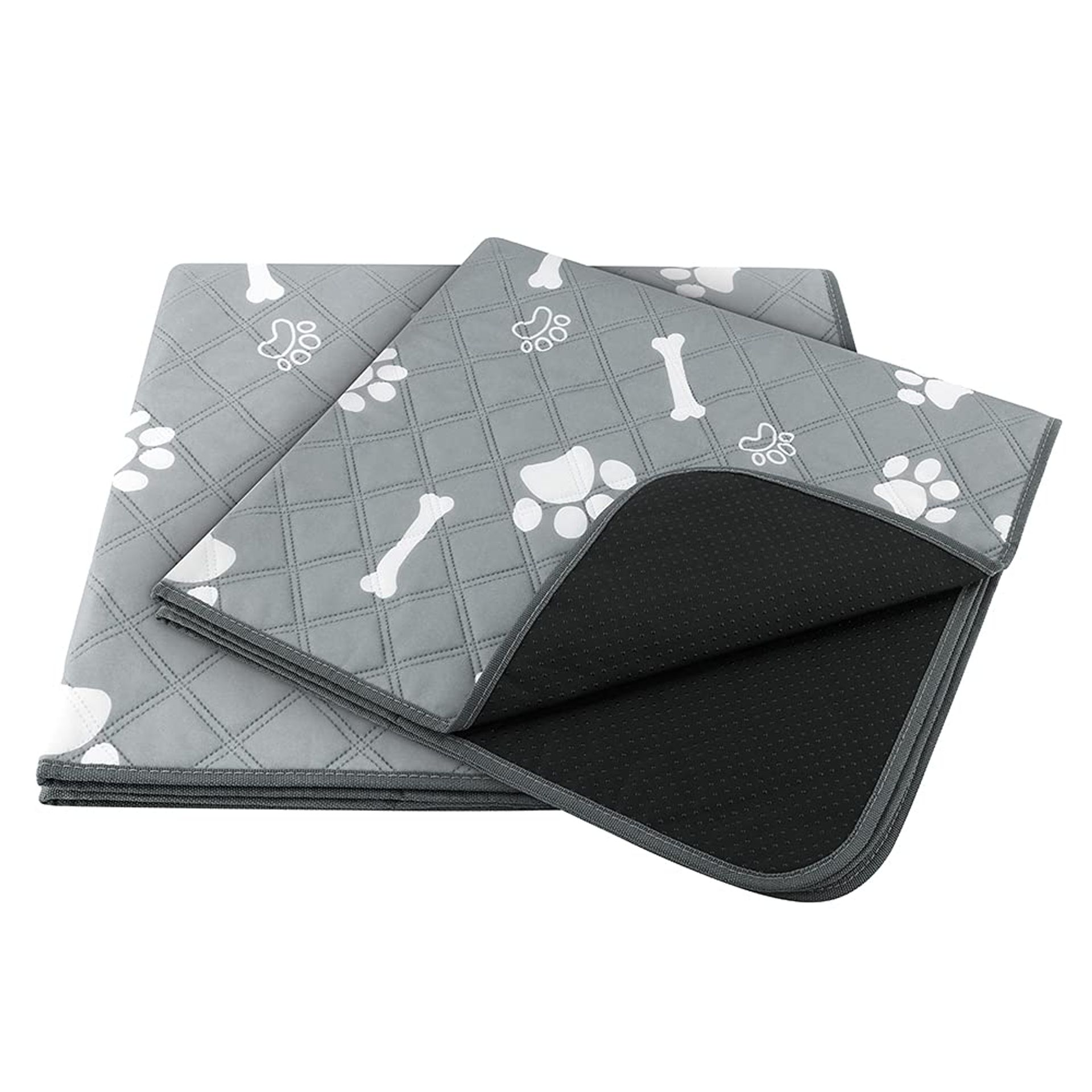 Washable Dog Pee Pads 2 Pack, Reusable & Non-Slip Waterproof Training Mats, Heavy Absorbent Pads for Crates, Kennels & Whelping 100x90cm