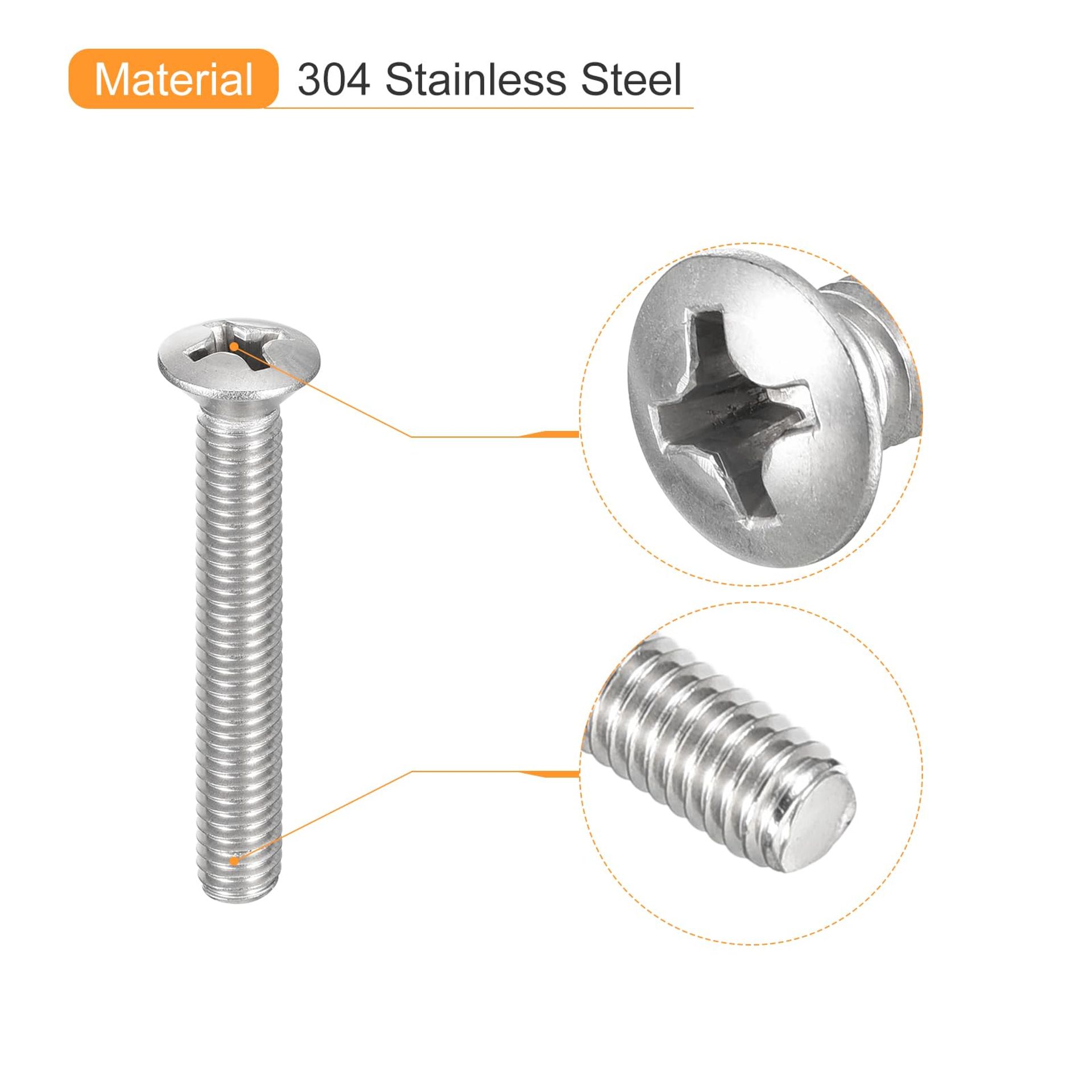 250-Piece Assortment Of GM #8 W/#6 Phillips Oval Head Stainless Steel Garnish Moulding Screws
