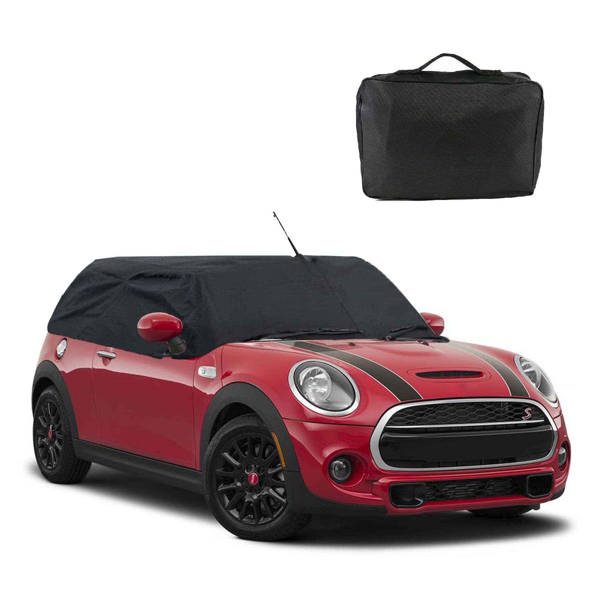 Half Car Cover Waterproof UV-Resistant Roof Protector for Mini Cabrio R52 R57 F57 - Black for Mini Cabrio