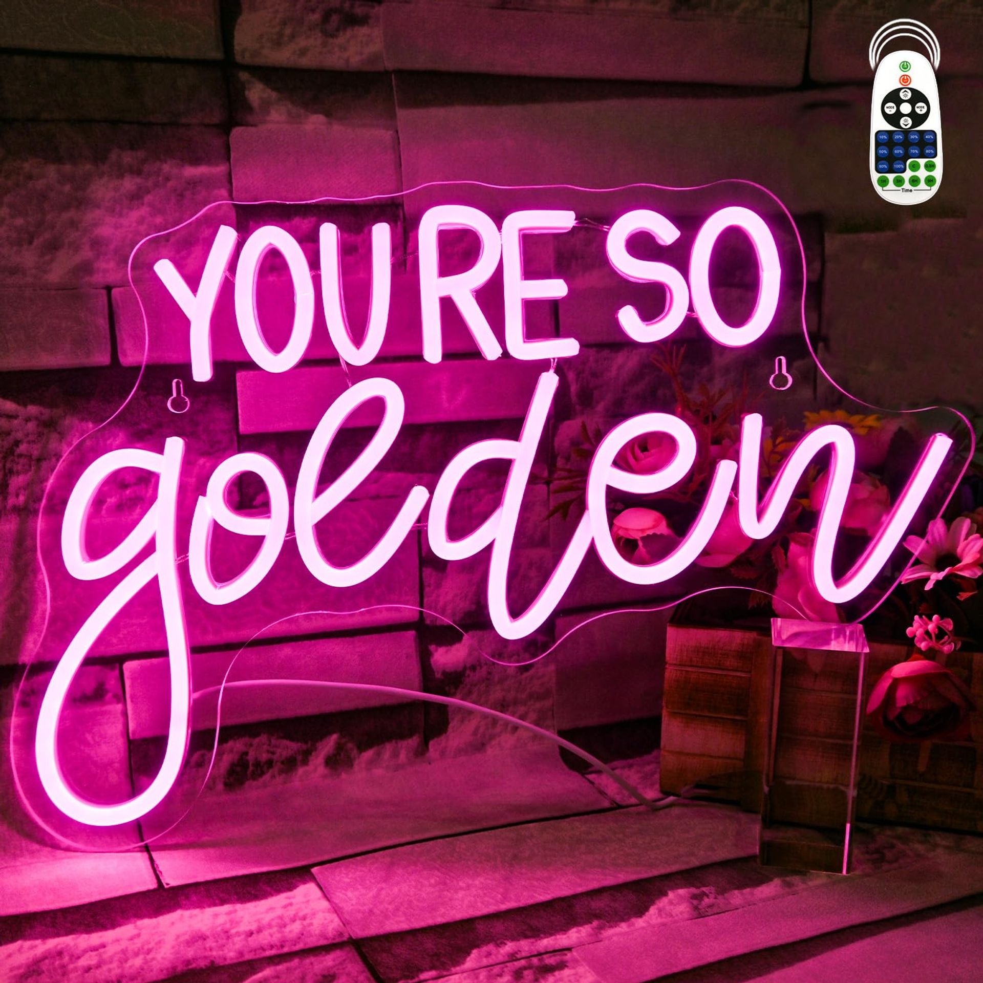 LED Neon Light Sign Dimmable Wall Decor for Bedroom, Bar, Party and Events - You Are So Golden Style