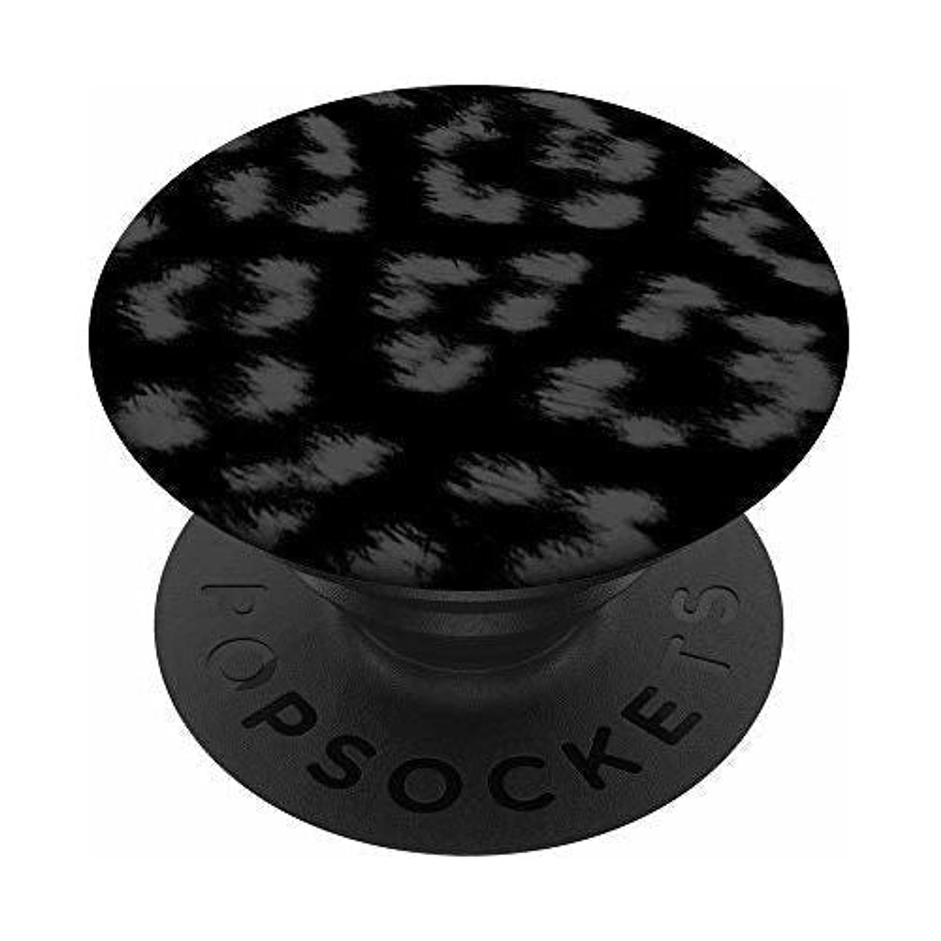 Gray Black Leopard Print PopSockets PopGrip: Swappable Grip For Phones