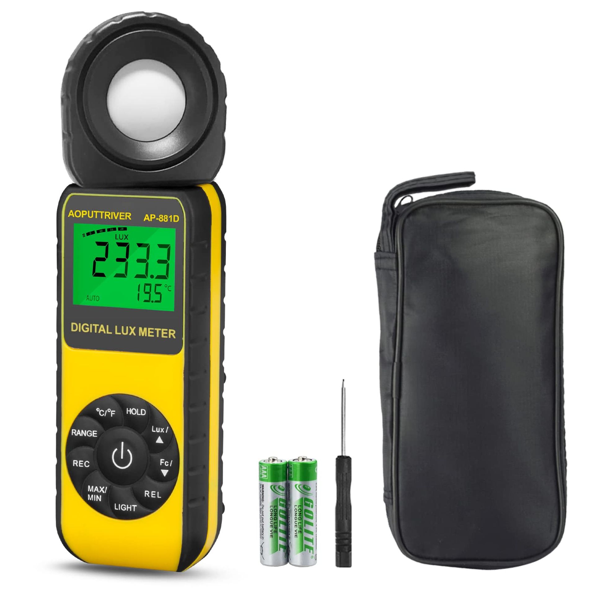 Digital Illuminance Light Meter Handheld 400,000 Lux Sensor Backlight - UK-AP-881D