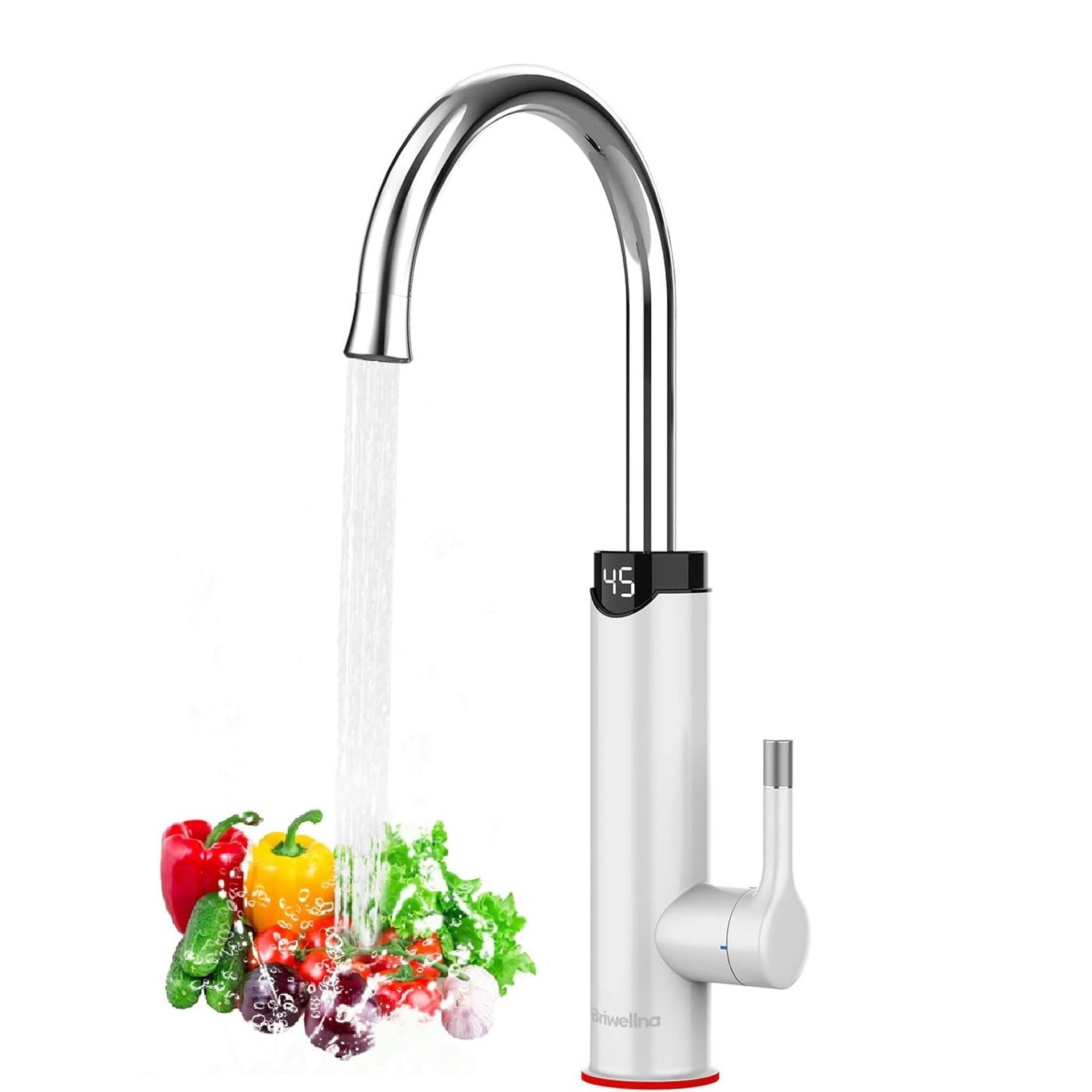 220V Instant Electric Water Heater Tap, 360° Rotating Hot & Cold Faucet with Digital Display - Fast Heating Kitchen Solution