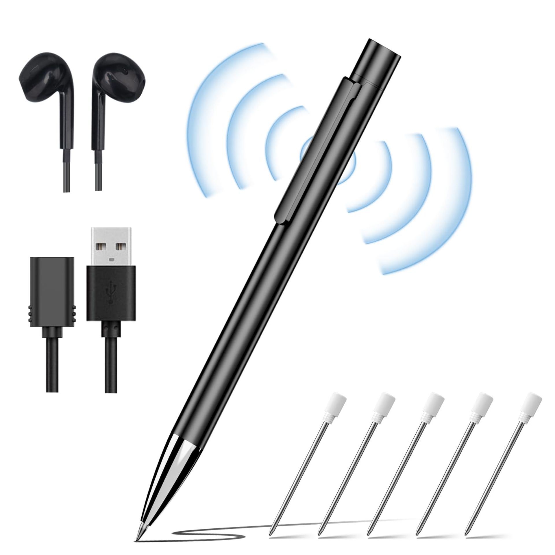 64GB Digital Voice Recorder with Voice Activation, Noise Cancelling & Playback – Ideal for Lectures, Meetings & Interviews