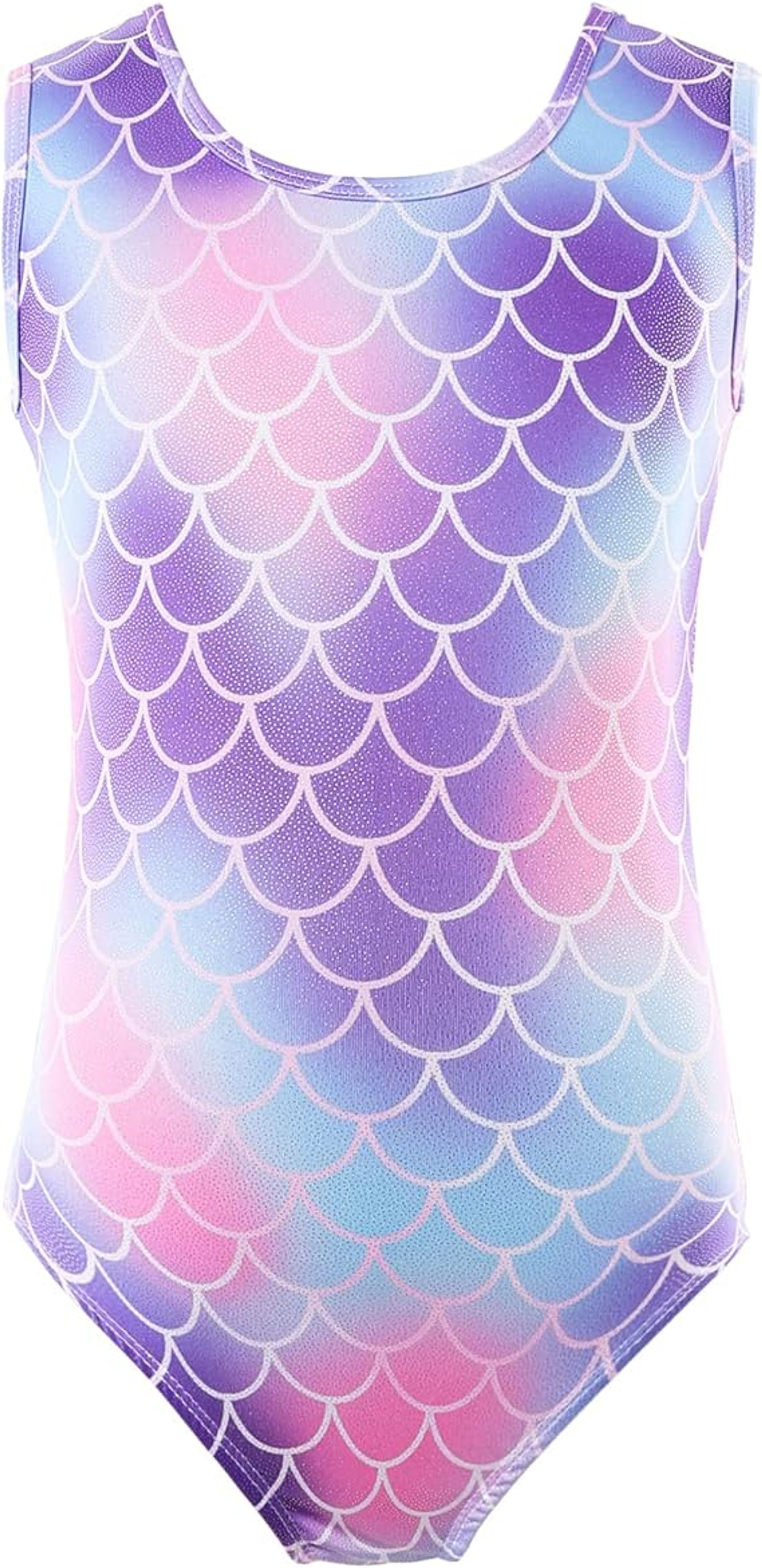 Girls' Lilac Gymnastics Leotard - Sparkle Short Sleeve Ballet Dance Costume, Size 140