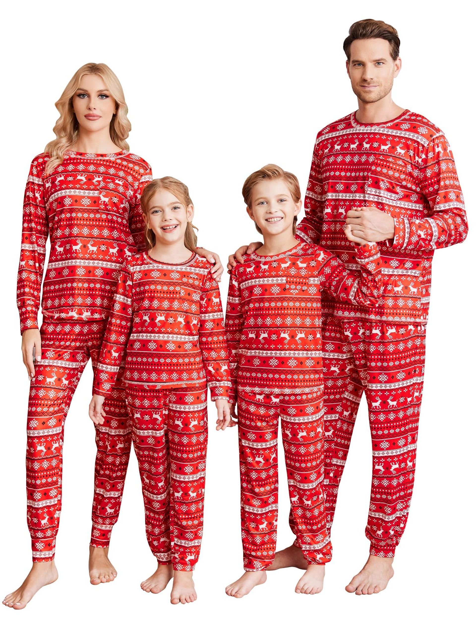 Matching Family Christmas Pyjamas Set - Soft, Breathable, Festive Reindeer Design for Men, Women, Kids