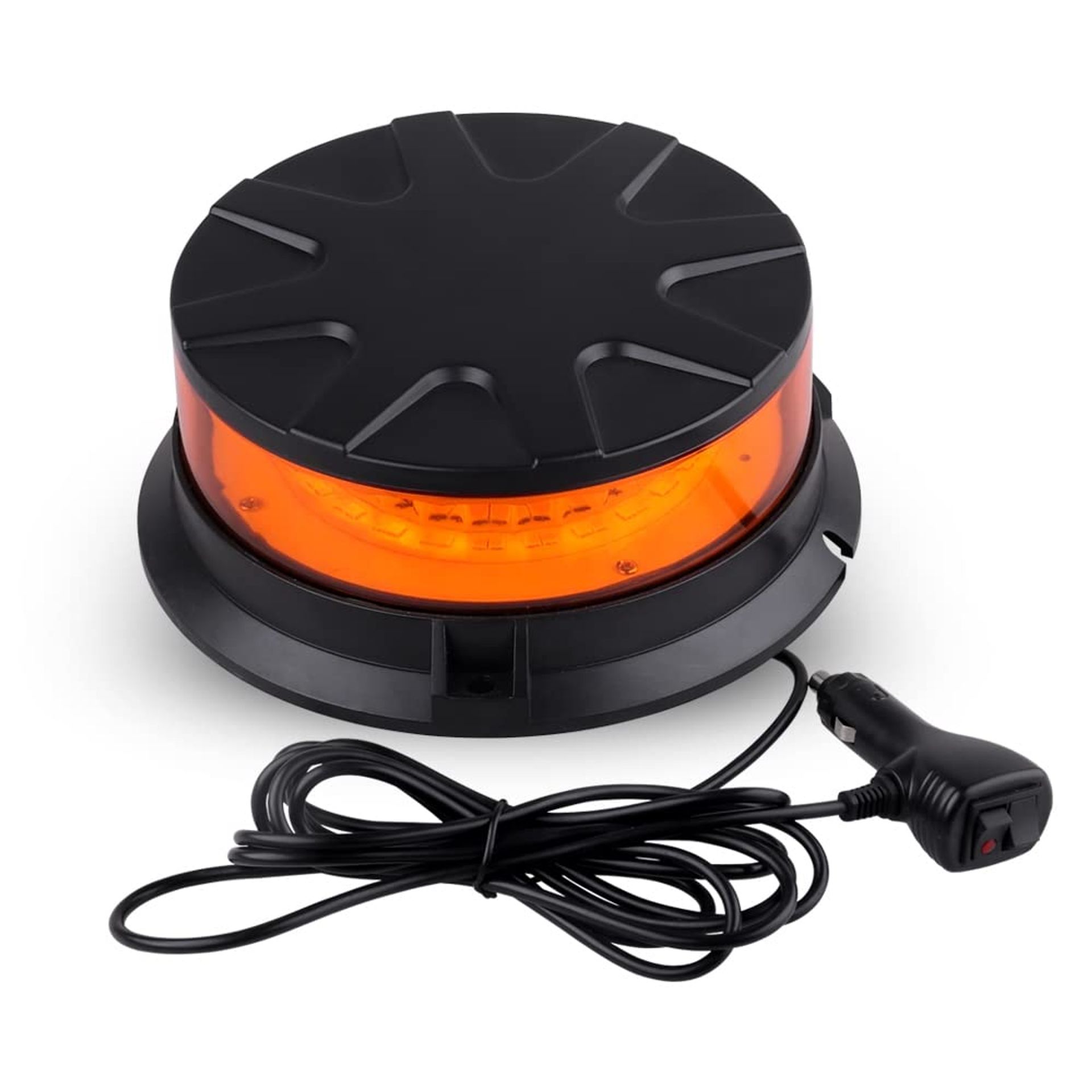 LED Amber Beacon Light 48 SMD 3030 Flashing Safety Warning Lamp 12V-24V Magnetic Mount - Red XZ-BS-020