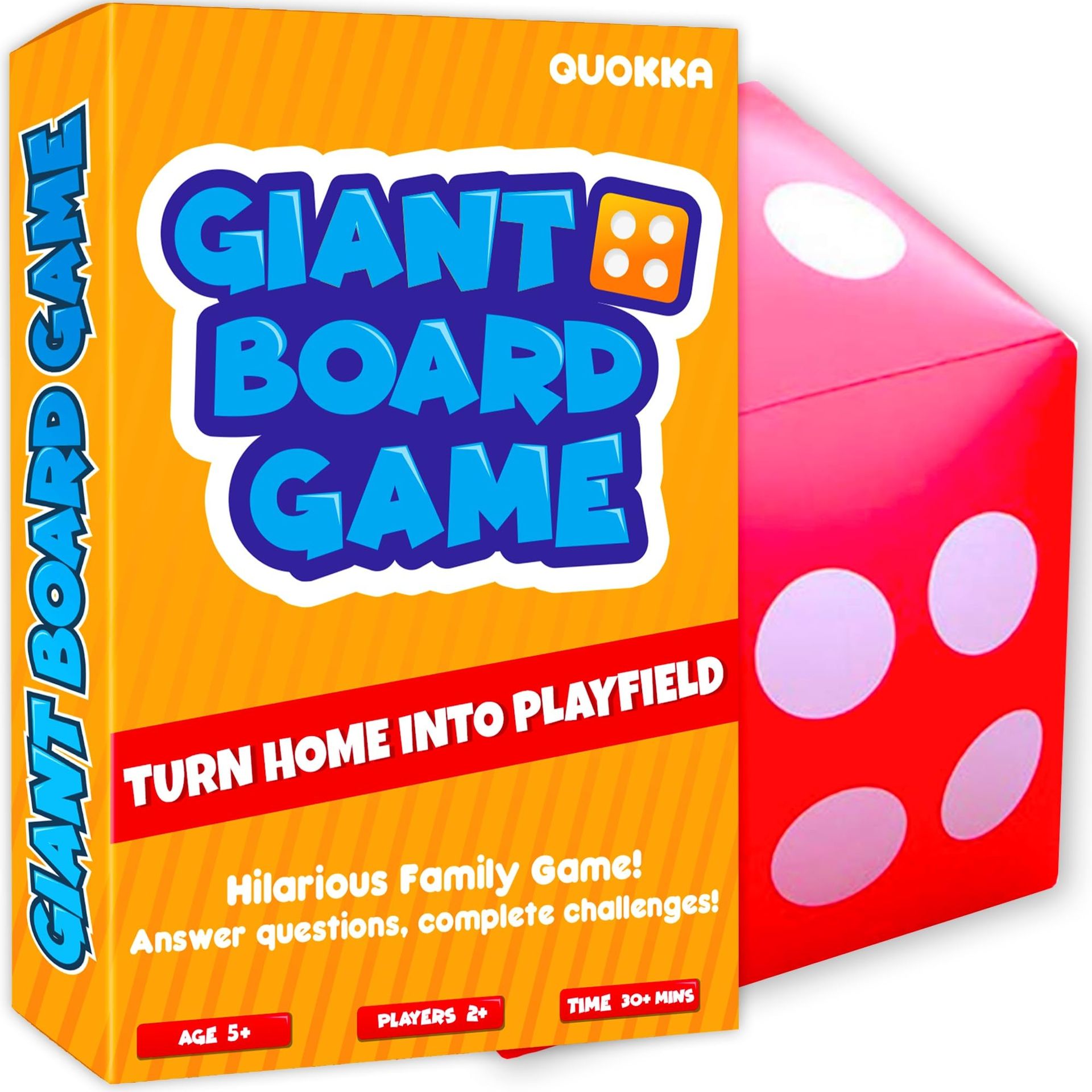 Giant Outdoor Garden Board Game for Kids & Family with Challenges, Questions & Giant Dice