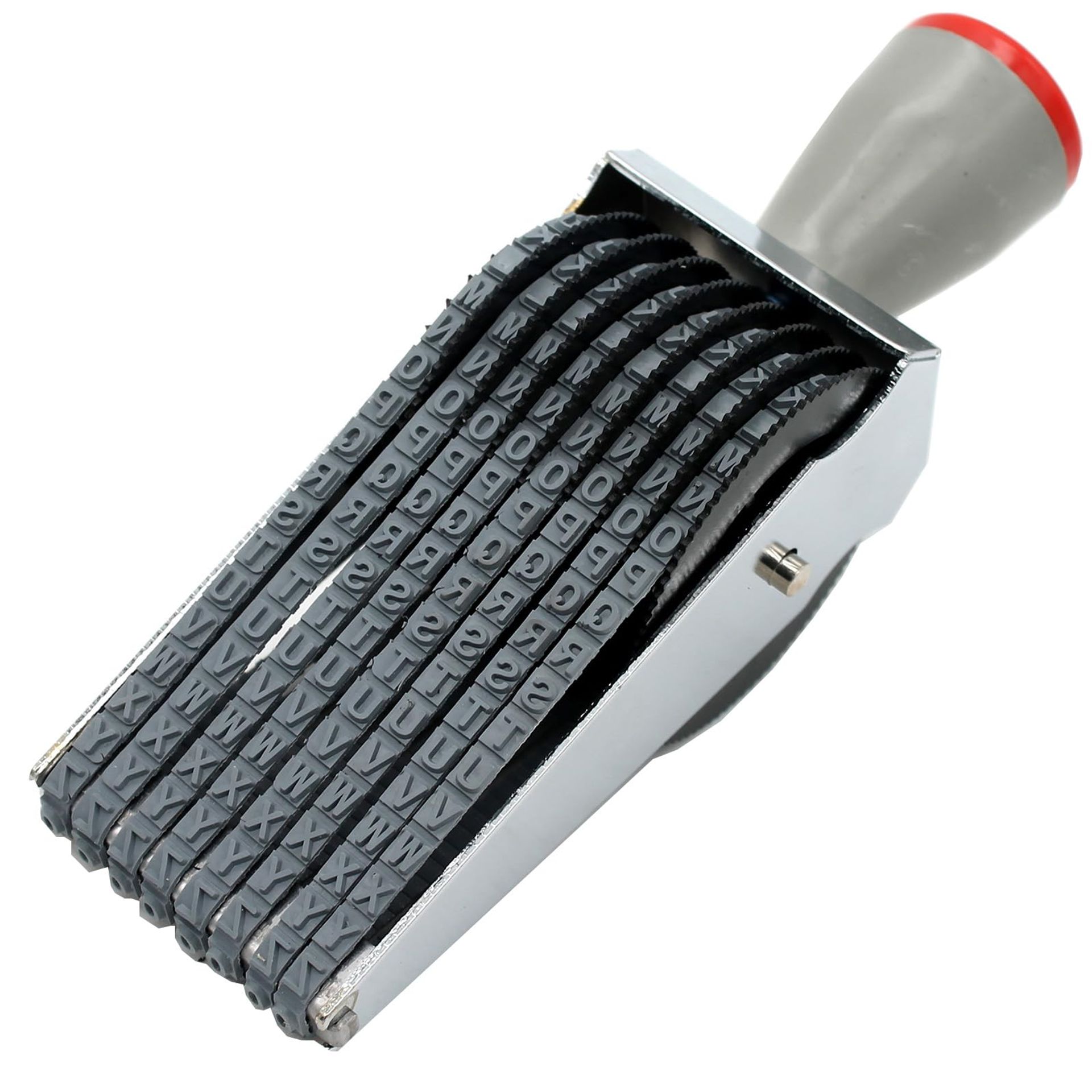 10-Digit Personalised Rubber Numbering Stamp A-Z 0-9 & Symbols Adjustable Imprint Tool - Multicolour 60x69x168mm