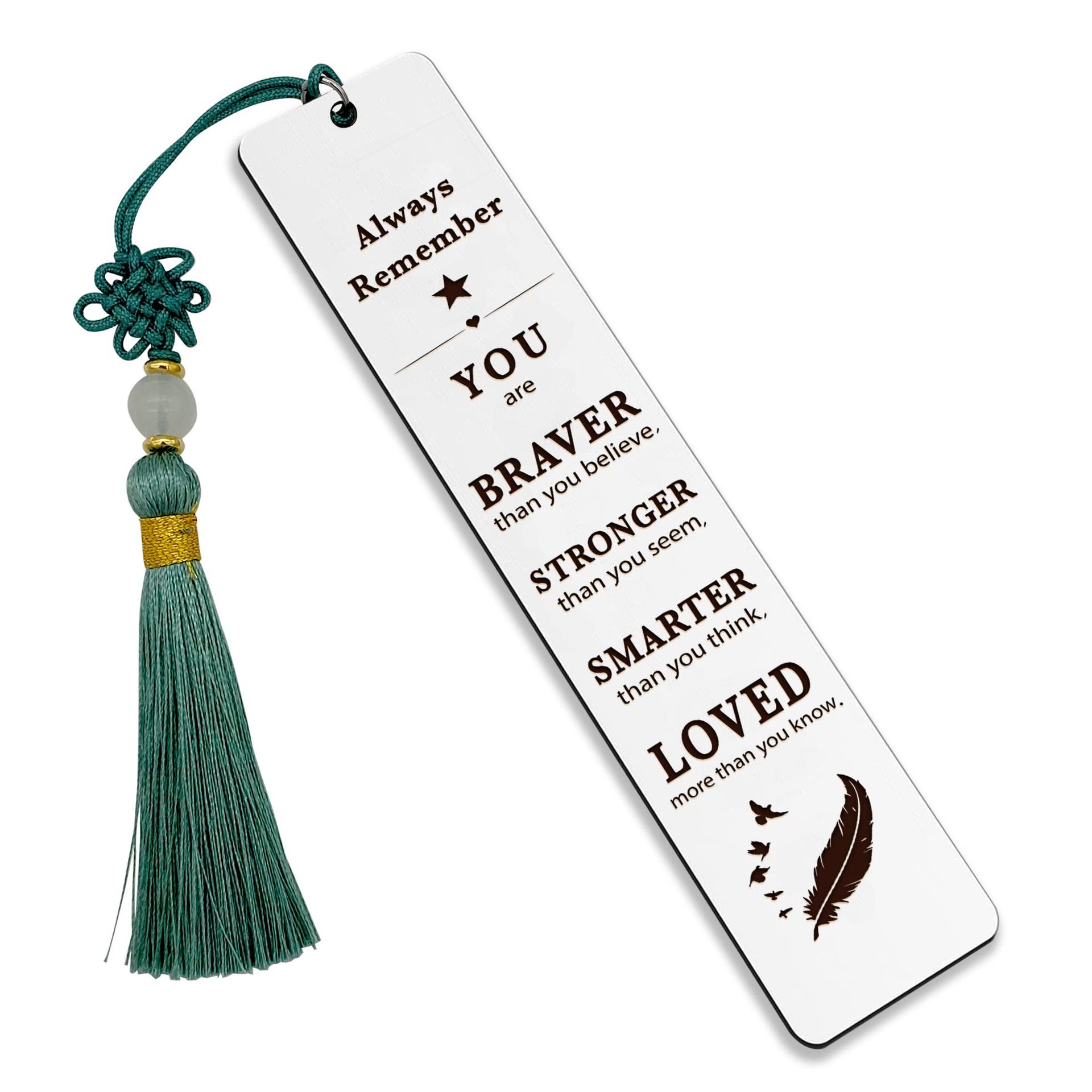 Inspirational Quote Metal Bookmark with Tassel for Teens & Book Lovers - Perfect Gift