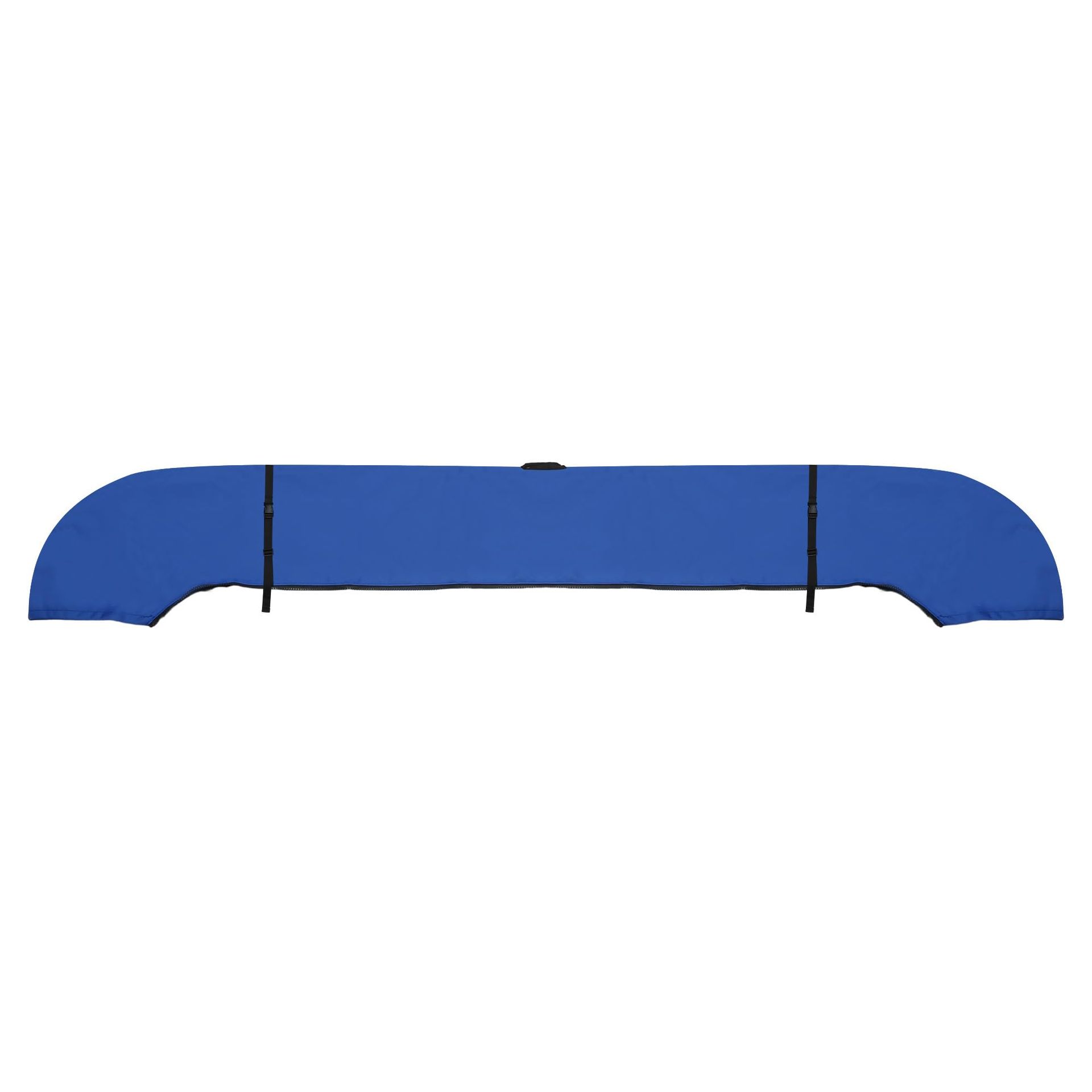 Square Frame Bimini Top Storage Boot Cover with Stern Light Hole and 2 Fixed Straps 85-90 inch for 3 & 4 Bow Boats - Blue 1 Set