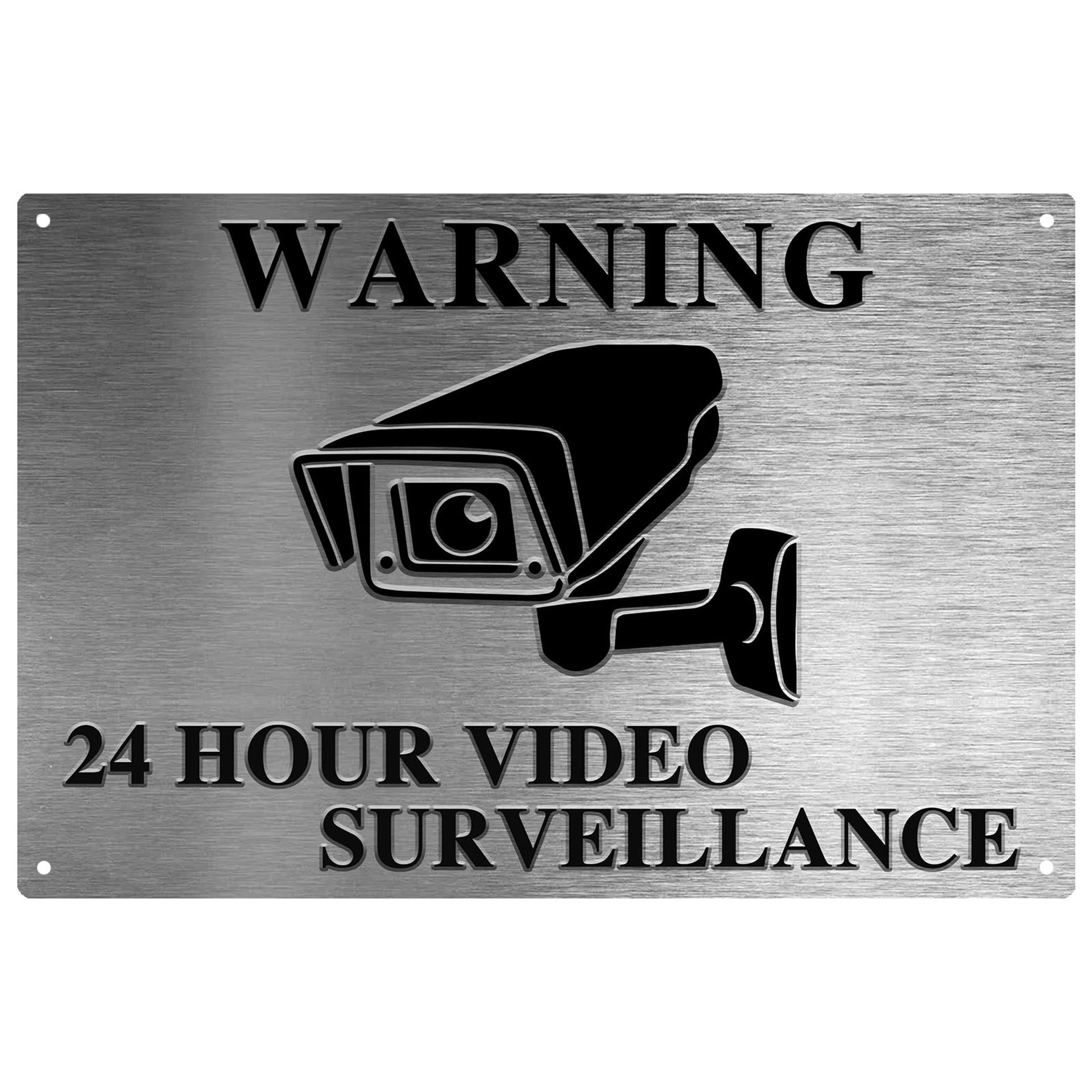 Private Property No Trespassing Sign 12x8" - Rust-Free Aluminium Video Surveillance - Weatherproof Security