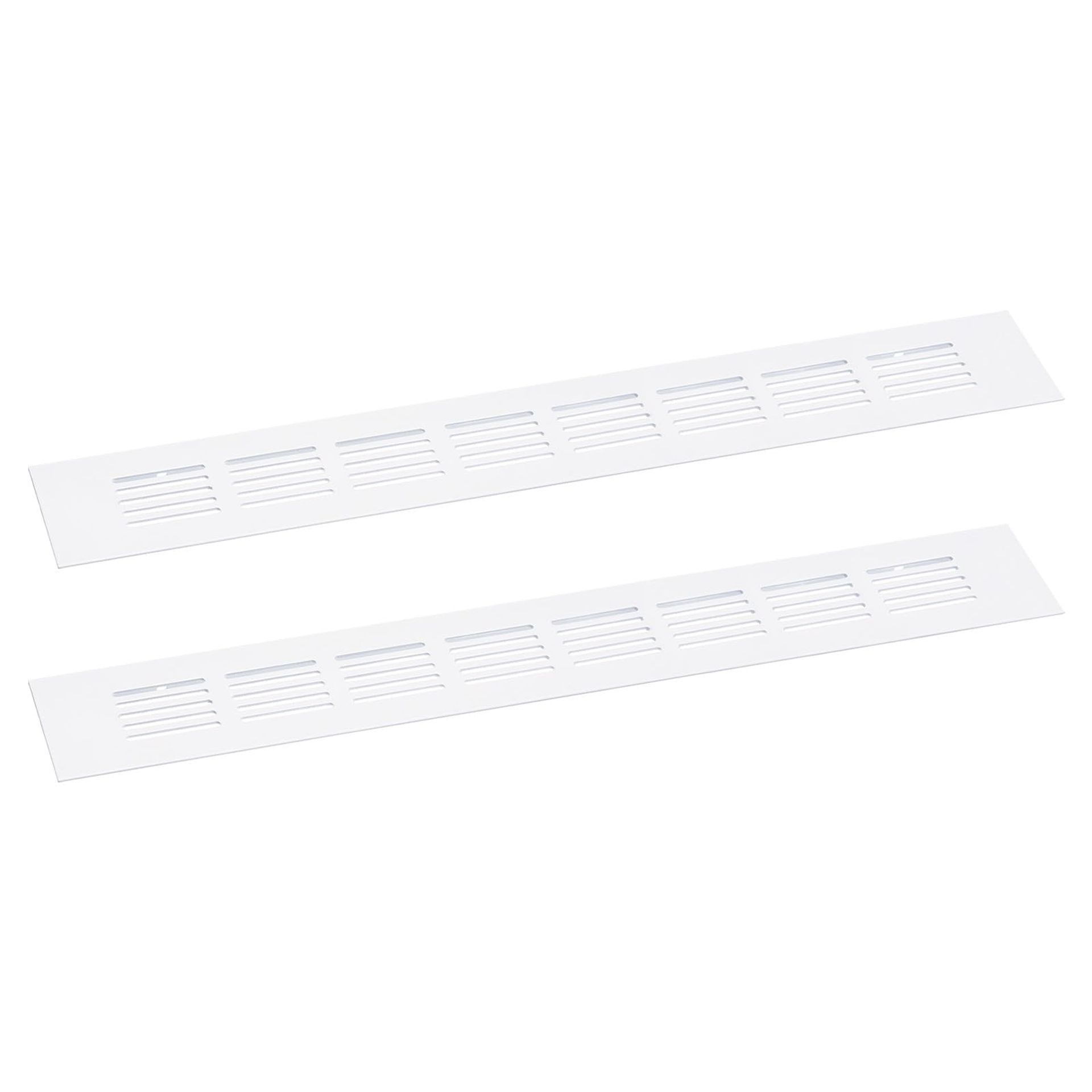 uxcell Air Vents Cover, 2Pcs 350 x 50mm - Aluminum Alloy Mesh Air Return Vent Cover, Rectangle Louvered Ventilation Grille for Shoe Cabinet Wardrobe (White)