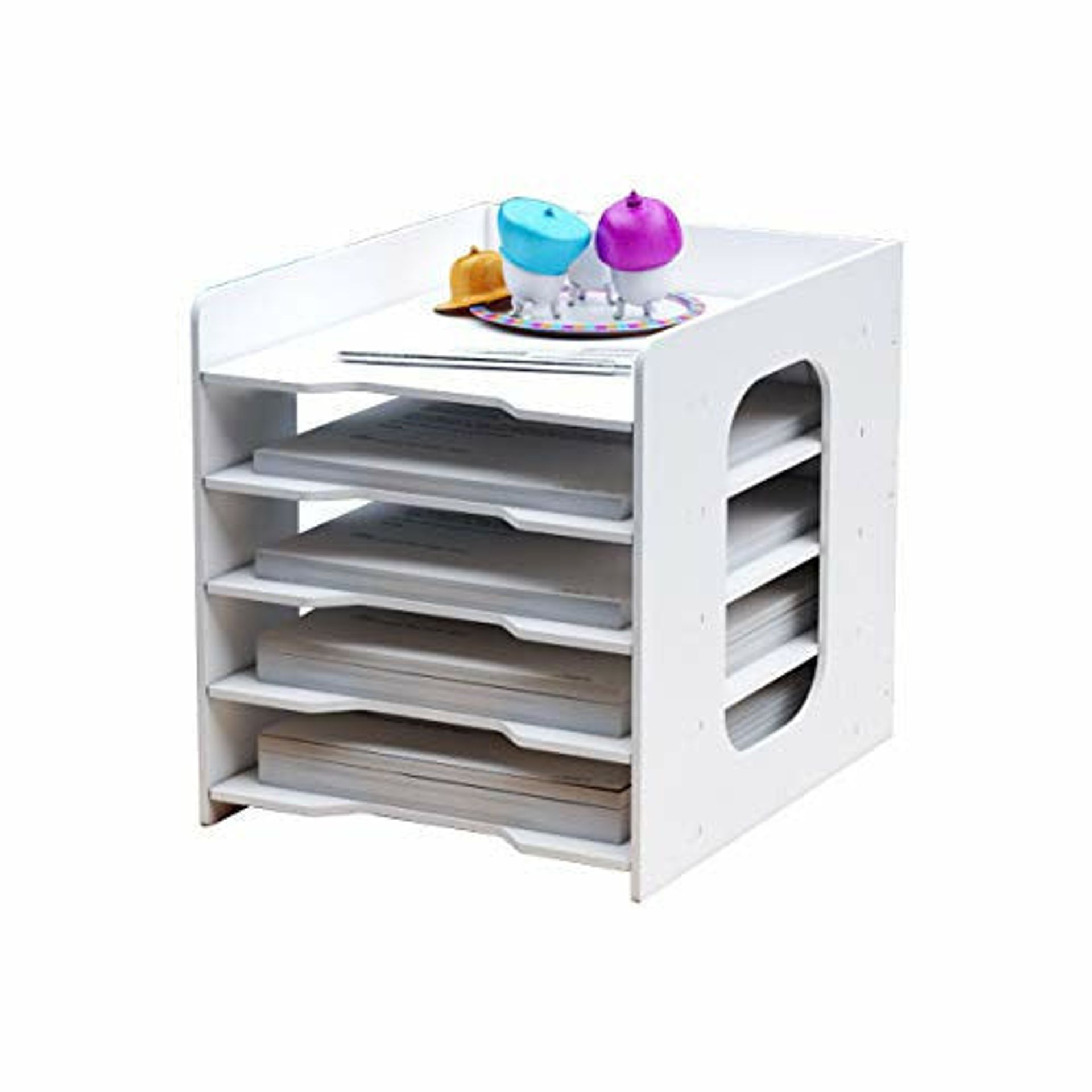 PUNCIA 5Tier Office Paper Organizer for Desk Desktop File Holder Desk Letter Tray & A4 Paper Holder Document Storage Rack for Home Office School (5Tier)