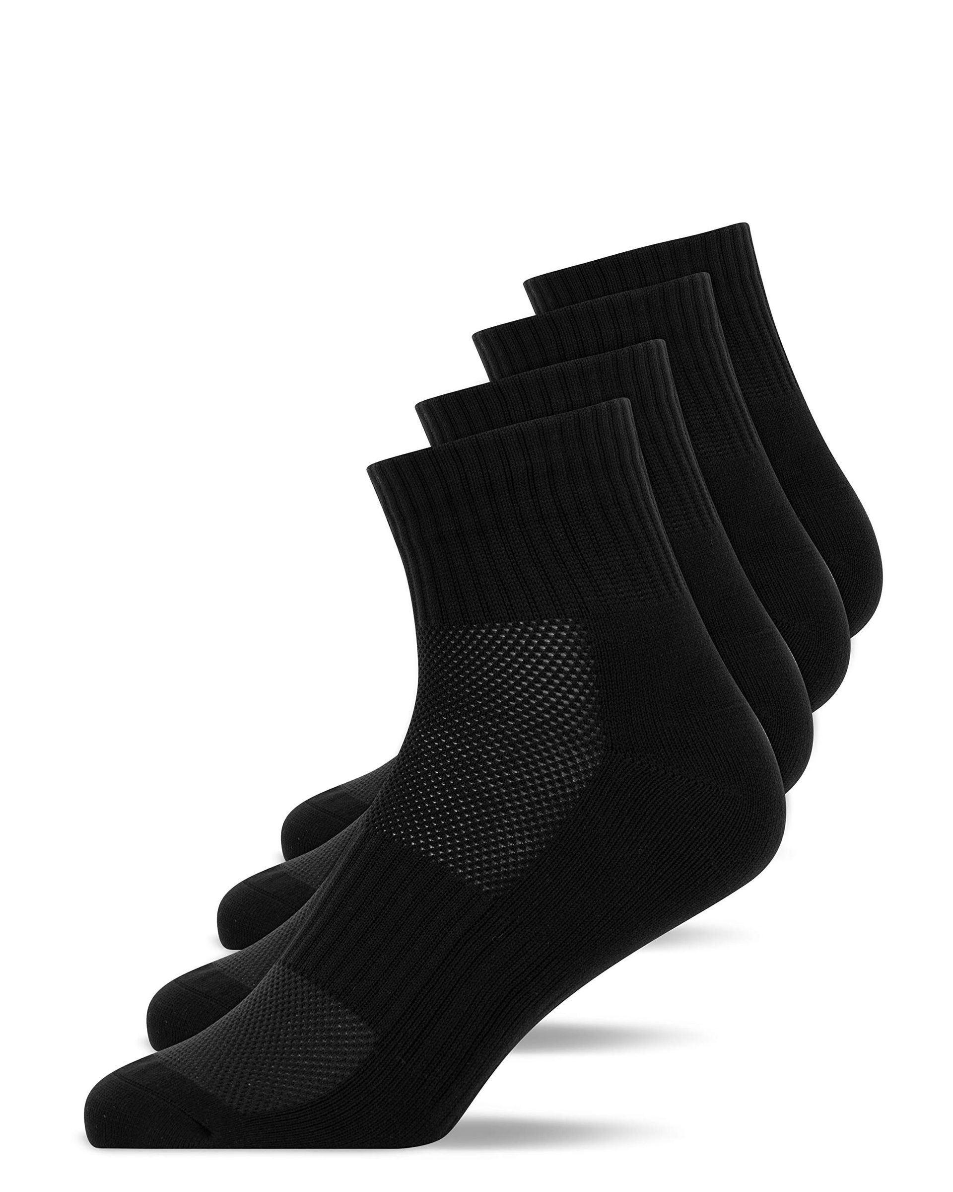 Unisex Running Socks Cushioned Anti-Blister Breathable Sports Design - Black UK 6-8