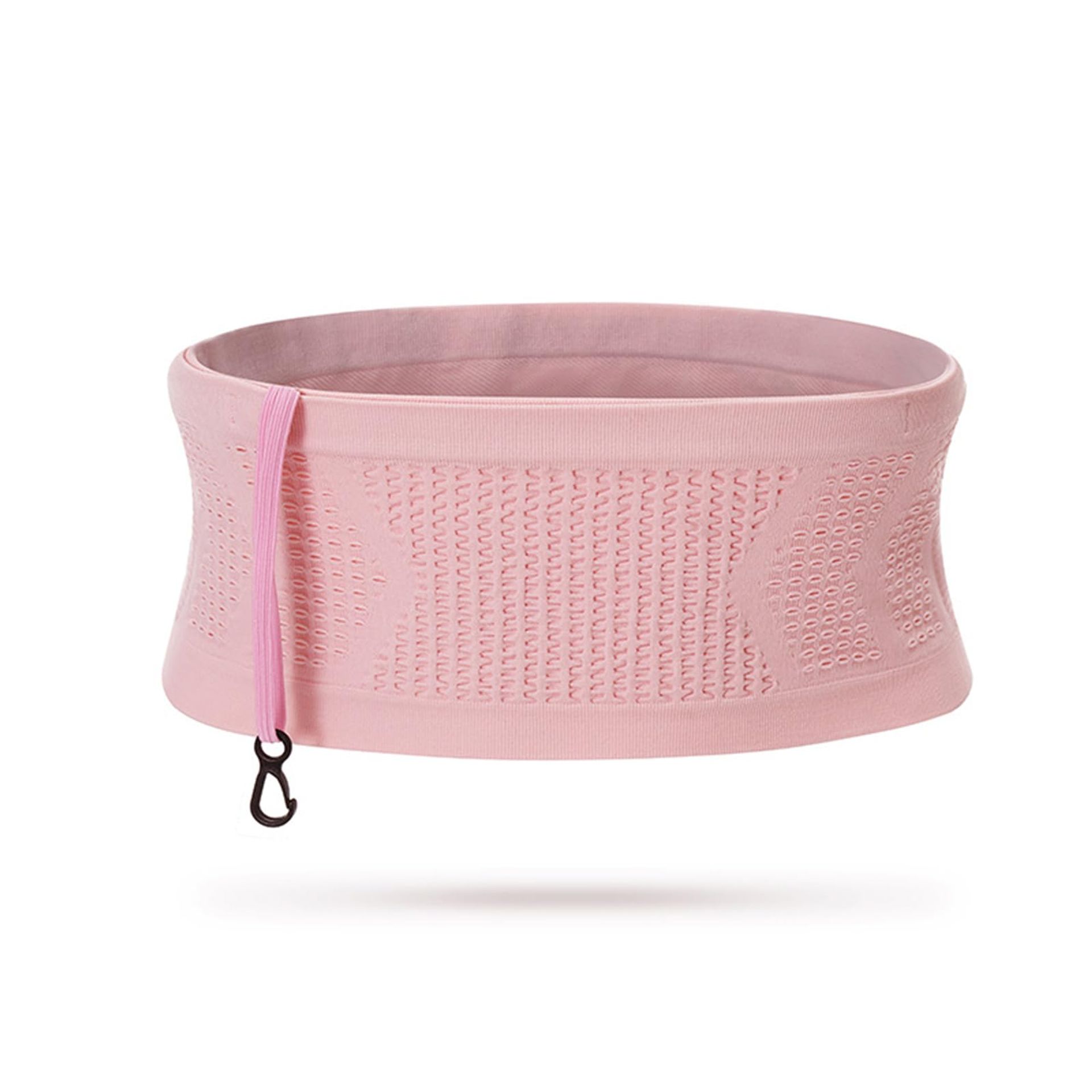 Slim Running Belt Waist Pack for Men and Women with 4 Easy-Access Pockets Concealable Travel Design - Pink XS