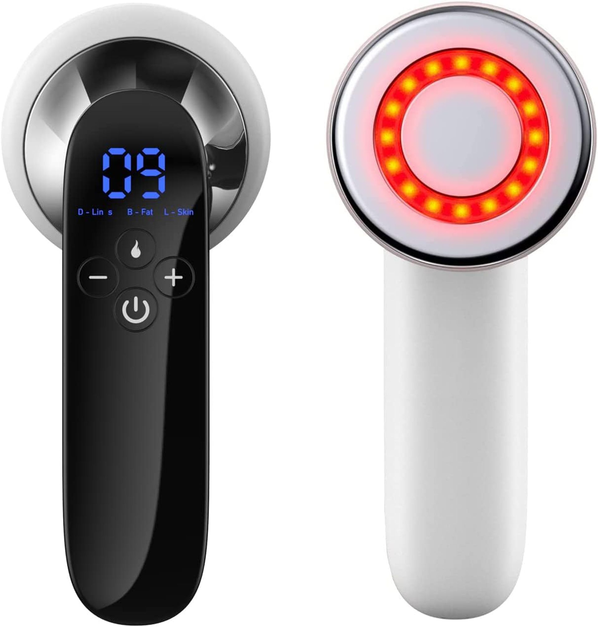 5 in 1 Cellulite Reduction Massager Ultrasonic Cavitation USB Rechargeable Beauty Device for Abdomen & Body - White X-Small F1