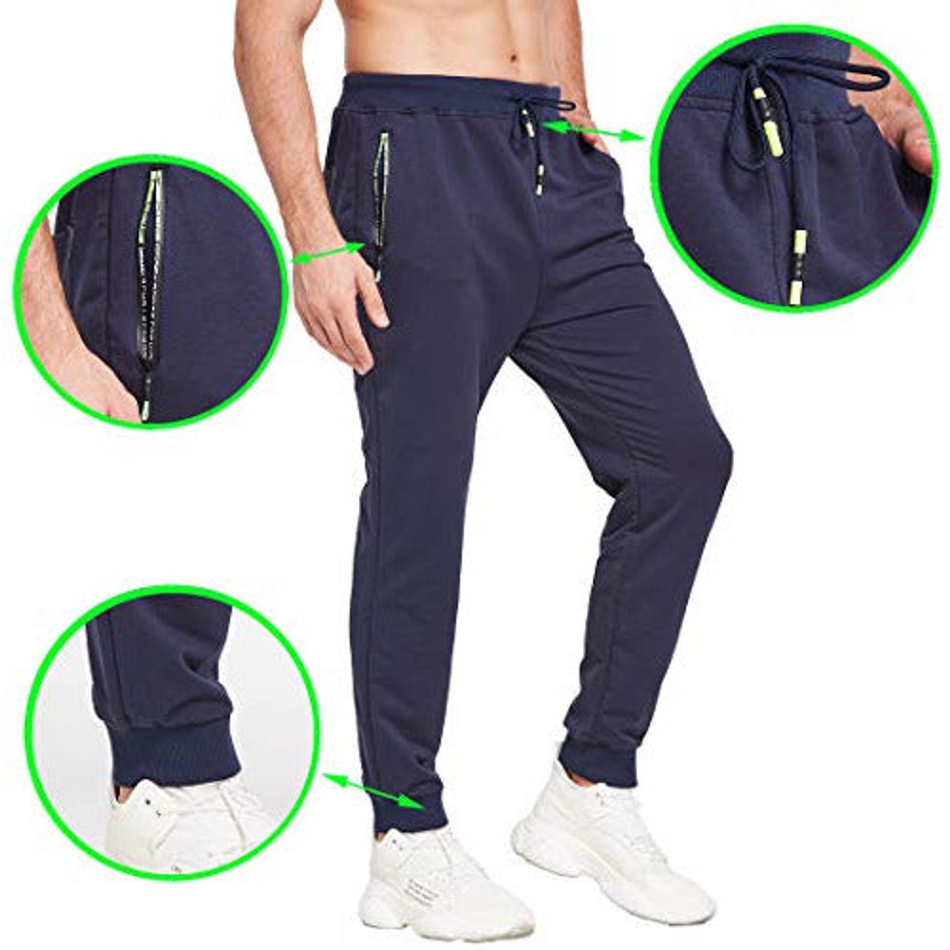 Sportbroek met color block - navy / grijs - - 17.00