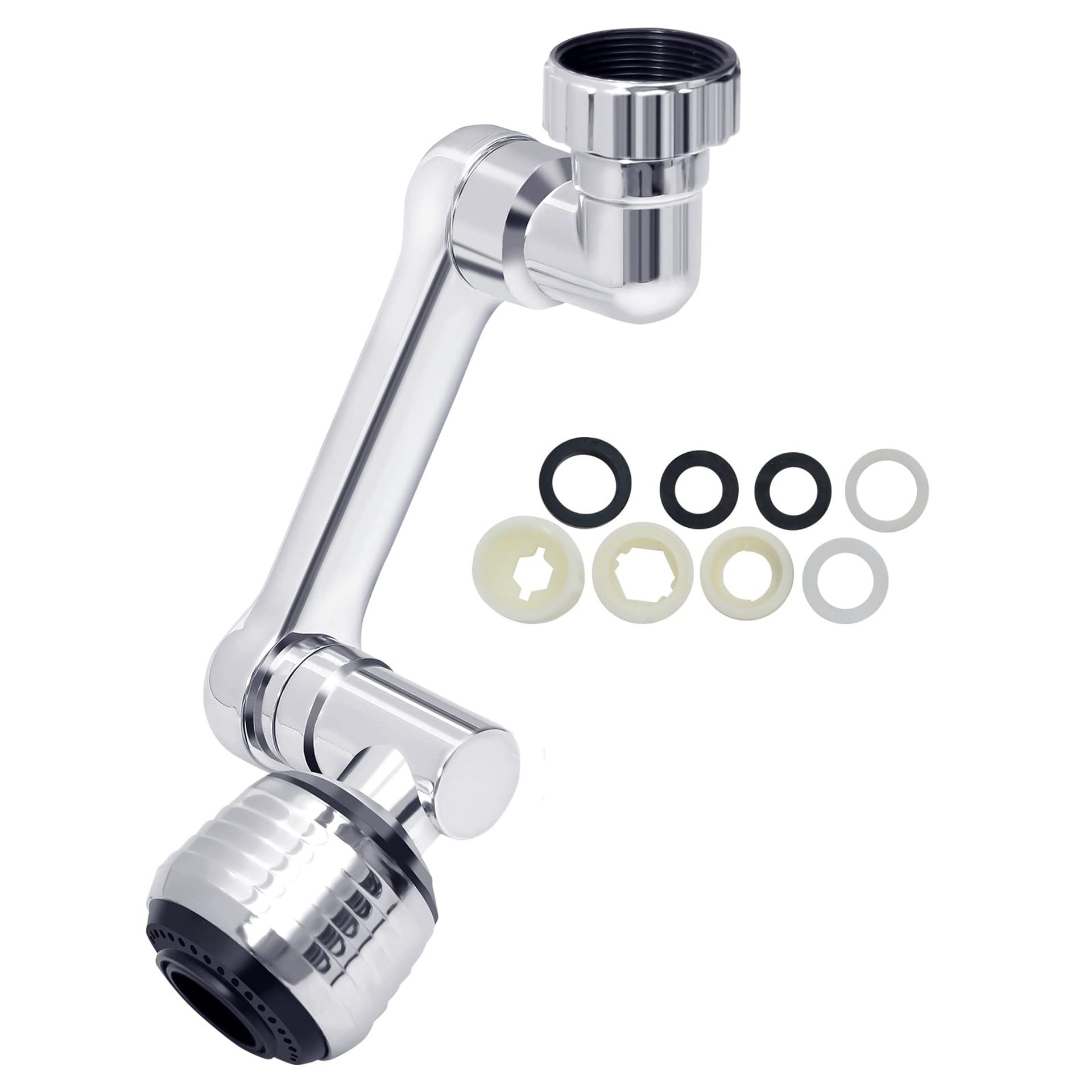 MLG Tools 1080° Swivel Robotic Arm Faucet Aerator - Copper Extension for Kitchen & Bathroom