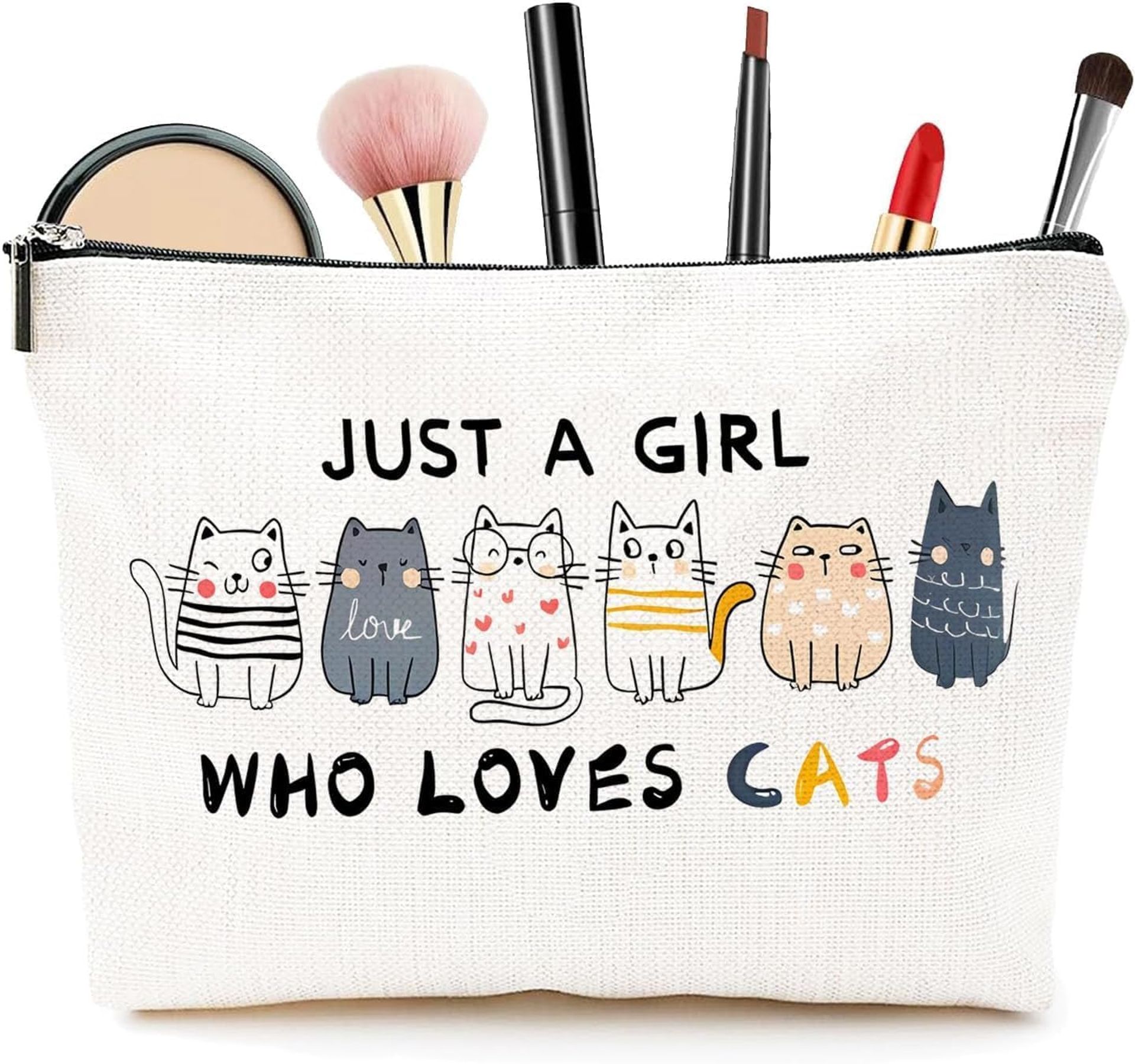 Birthday Gift for Mum Canvas Cosmetic Bag Toiletry Pouch Mother's Day Present - White BYL0003