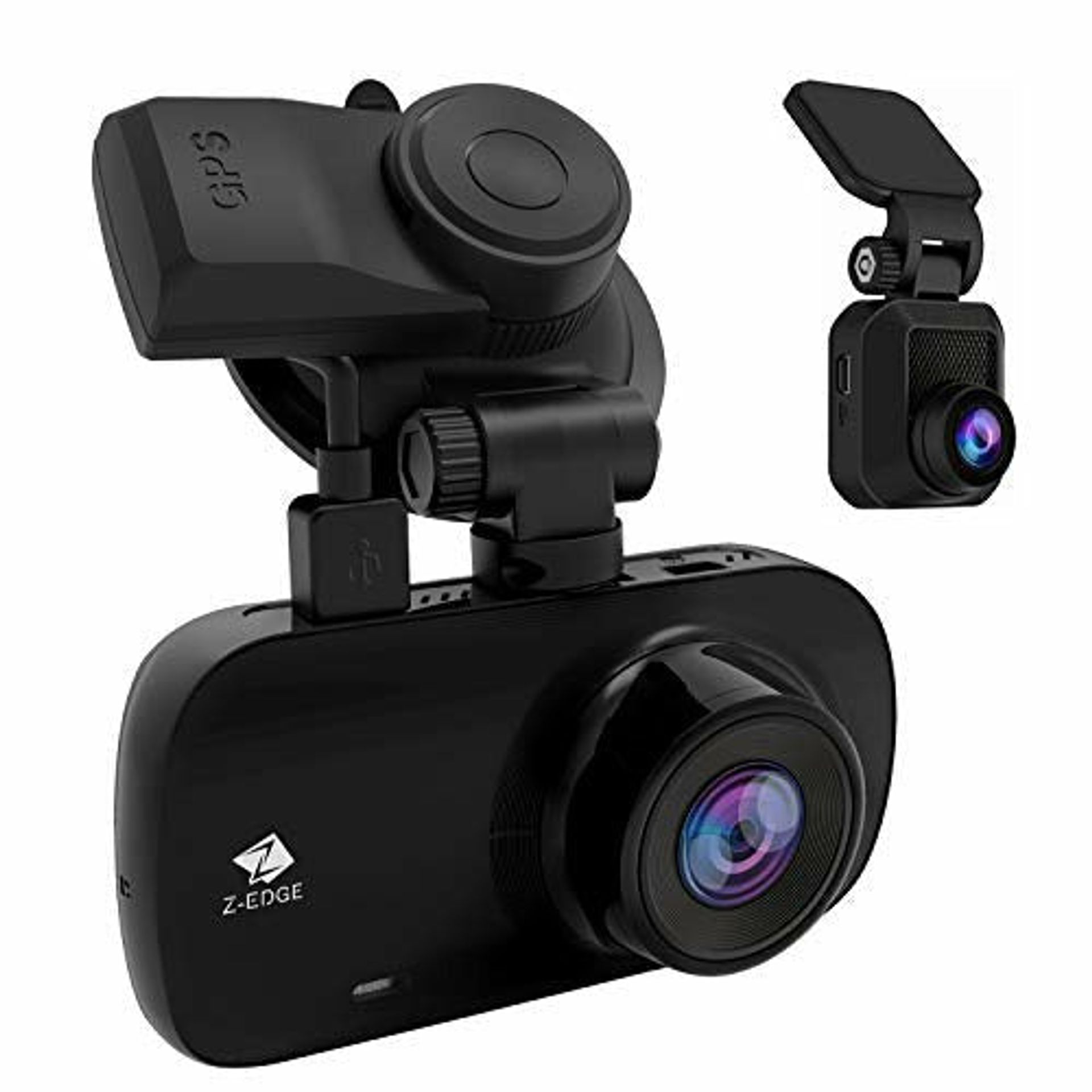 Z-Edge Car GPS Dashcam, FHD 1440P Front And 1080P Rear Dash Cam