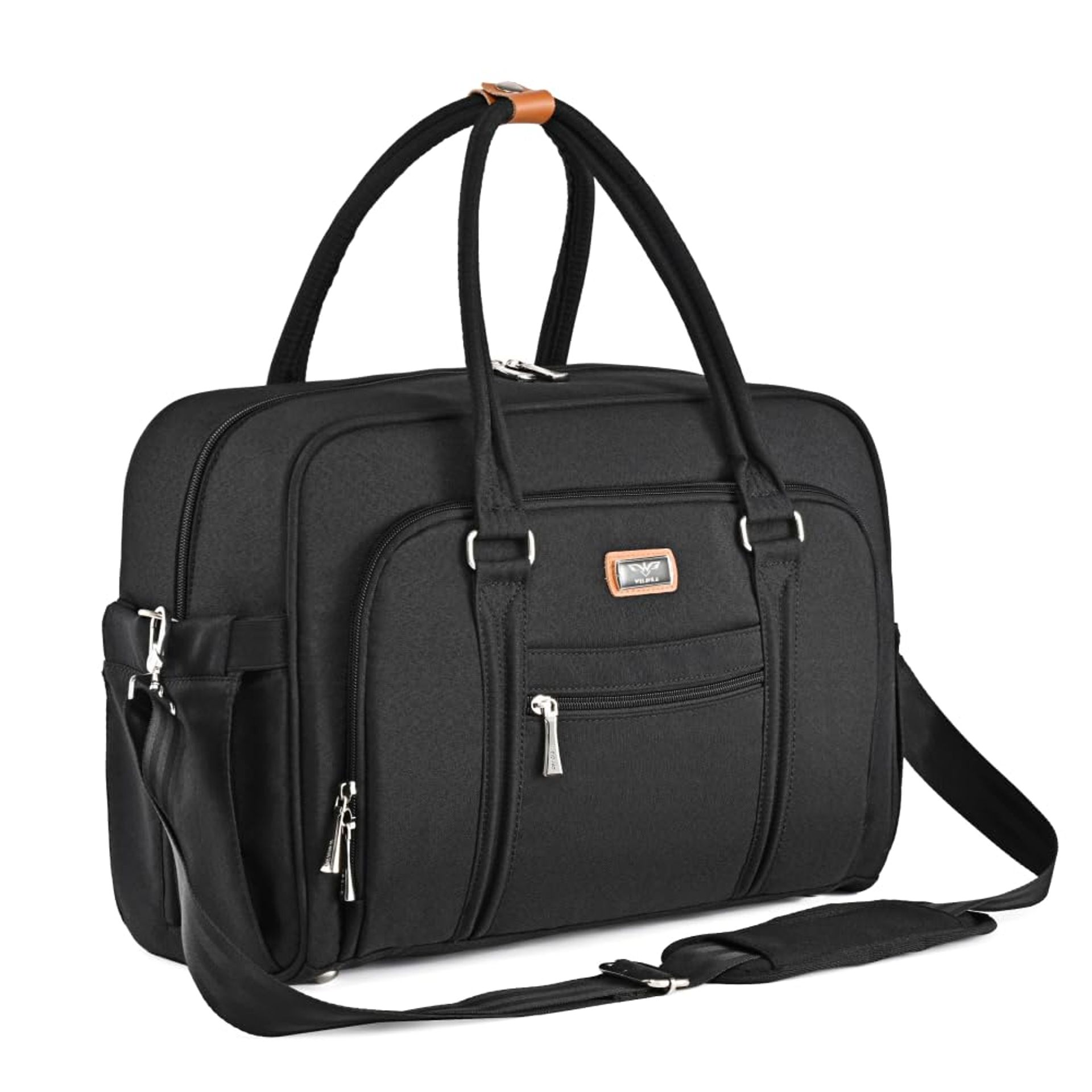 Baby Changing Bag with Changing Mat & Insulated Pockets - Unisex Black Nappy Tote for Parents