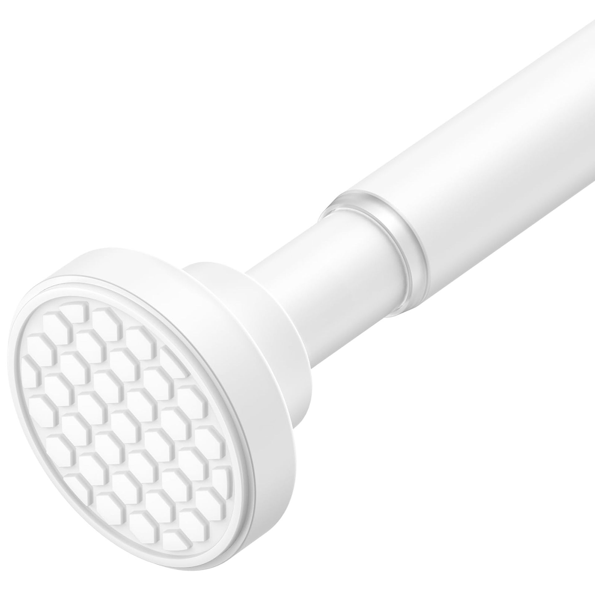 Extendable Shower Curtain Rod 100-185cm - No Drill, Non-Slip, Rust-Resistant White