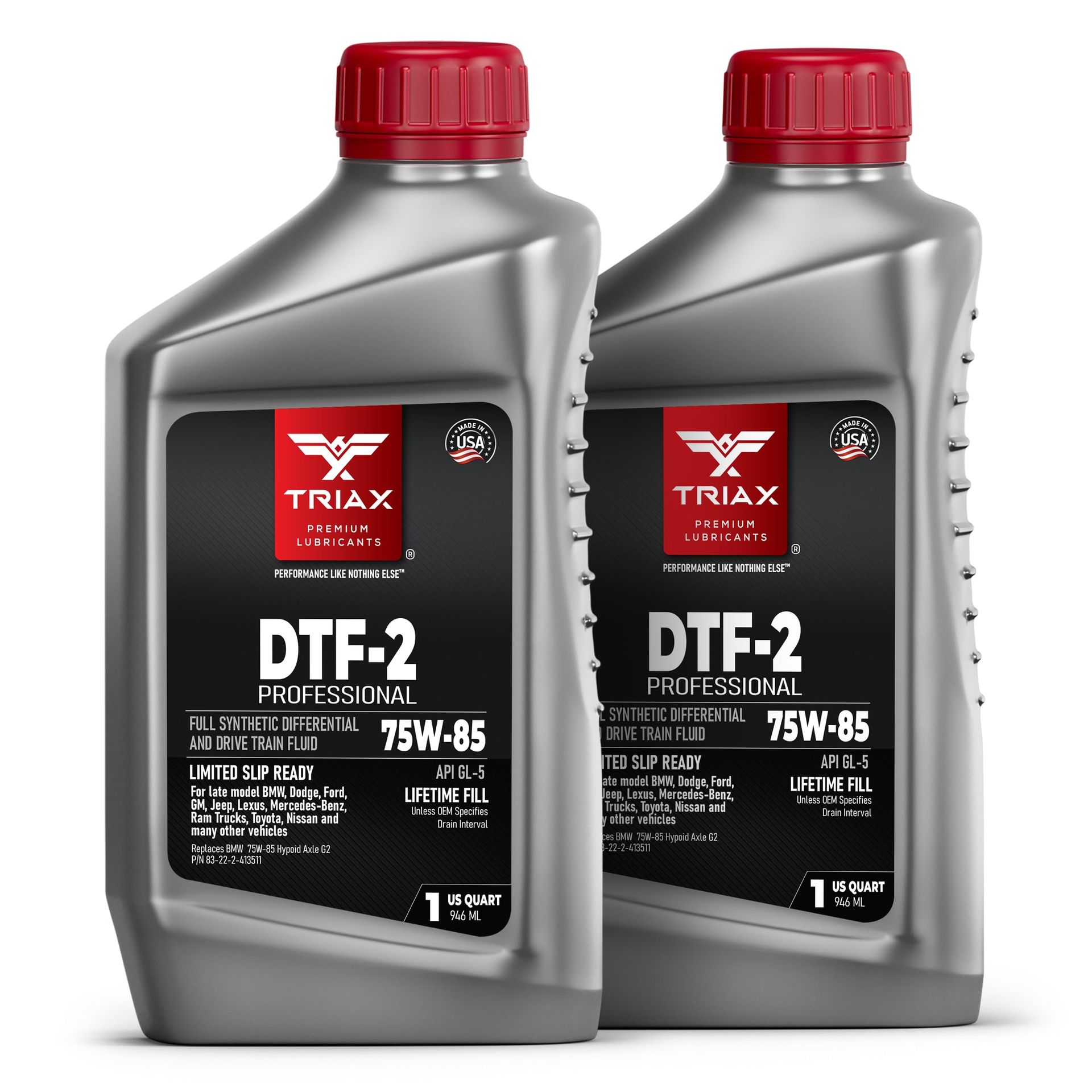 Professional Full Synthetic Gear Oil 75W-85 GL-5 High-Performance Drivetrain Fluid - 1 Quart