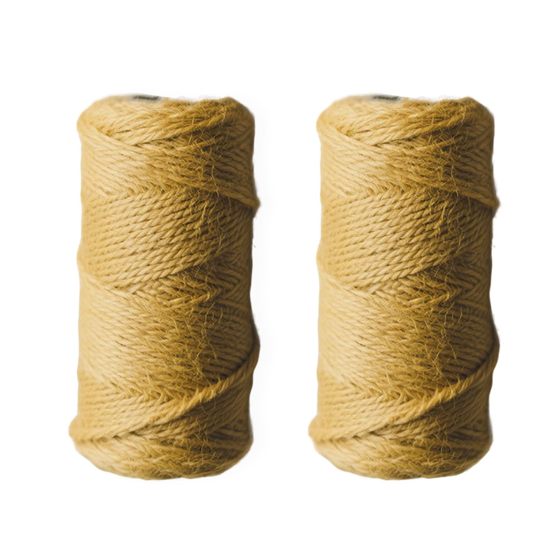Natural Jute Rope 100m (2-Pack) – Eco-Friendly 3-Ply Twine for Crafts & Gardening
