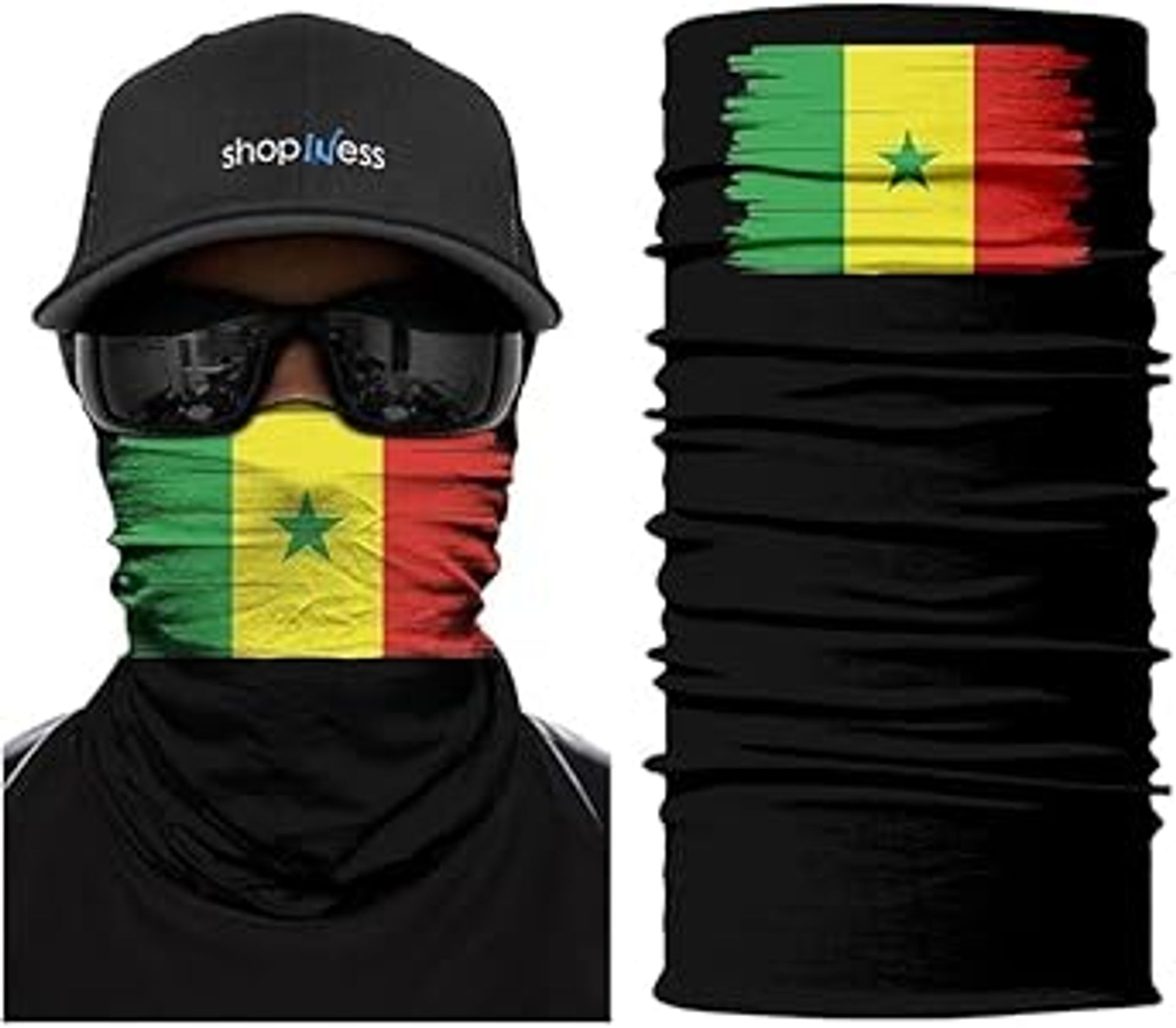 Unisex Multifunctional Tube Scarf Breathable Seamless Headband Neck Gaiter for Sports, Cycling and Outdoor Use - Senegal 48x25cm