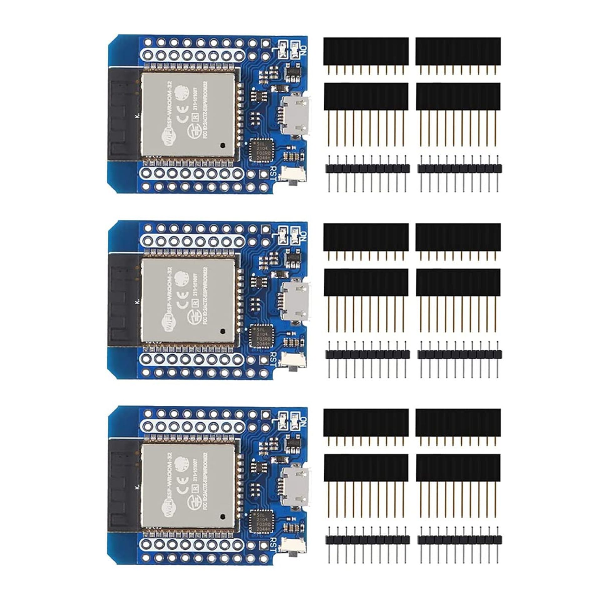 3pcs ESP32 Mini ESP-WROOM-32 Development Boards with WiFi, Bluetooth & CP2104 for IoT Projects