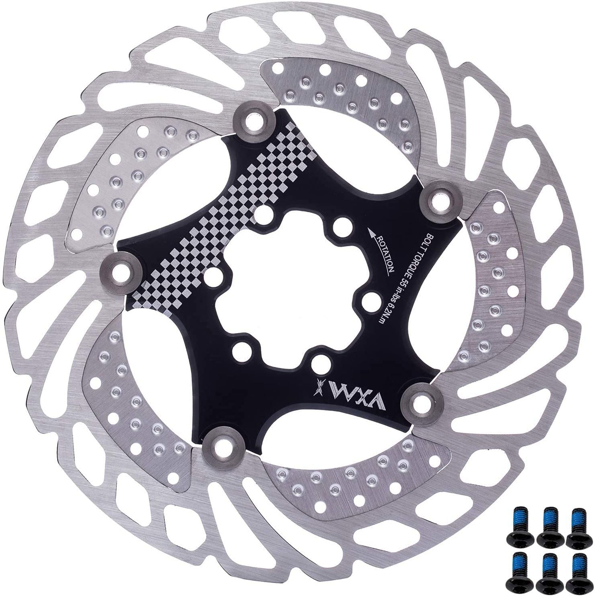 Premium Floating Disc Brake Rotor 7075-T6 Aluminium Core, Stainless Steel, Enhanced Heat Dissipation for MTB/Road/BMX - Black 160mm