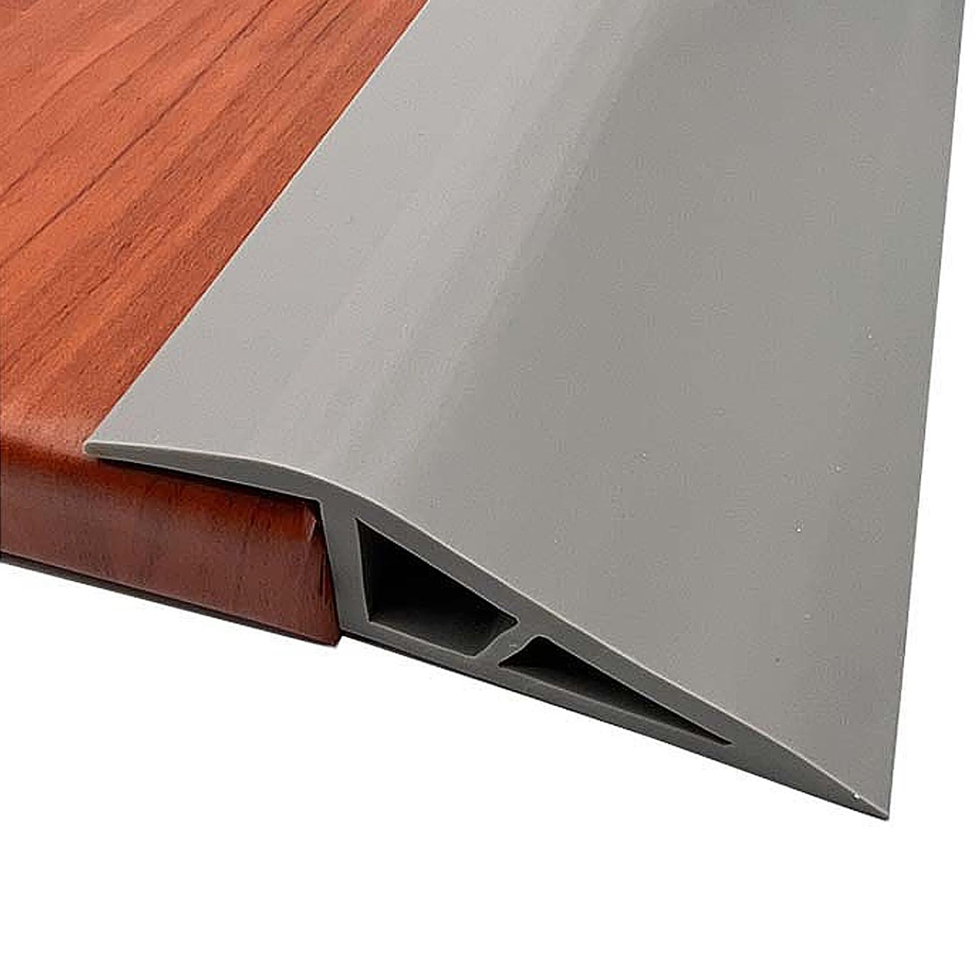 Rubber Threshold Ramp Self-Adhesive Non-Slip Door Floor Transition Strip for Steps and Wheelchairs - Grey 2cm 3m