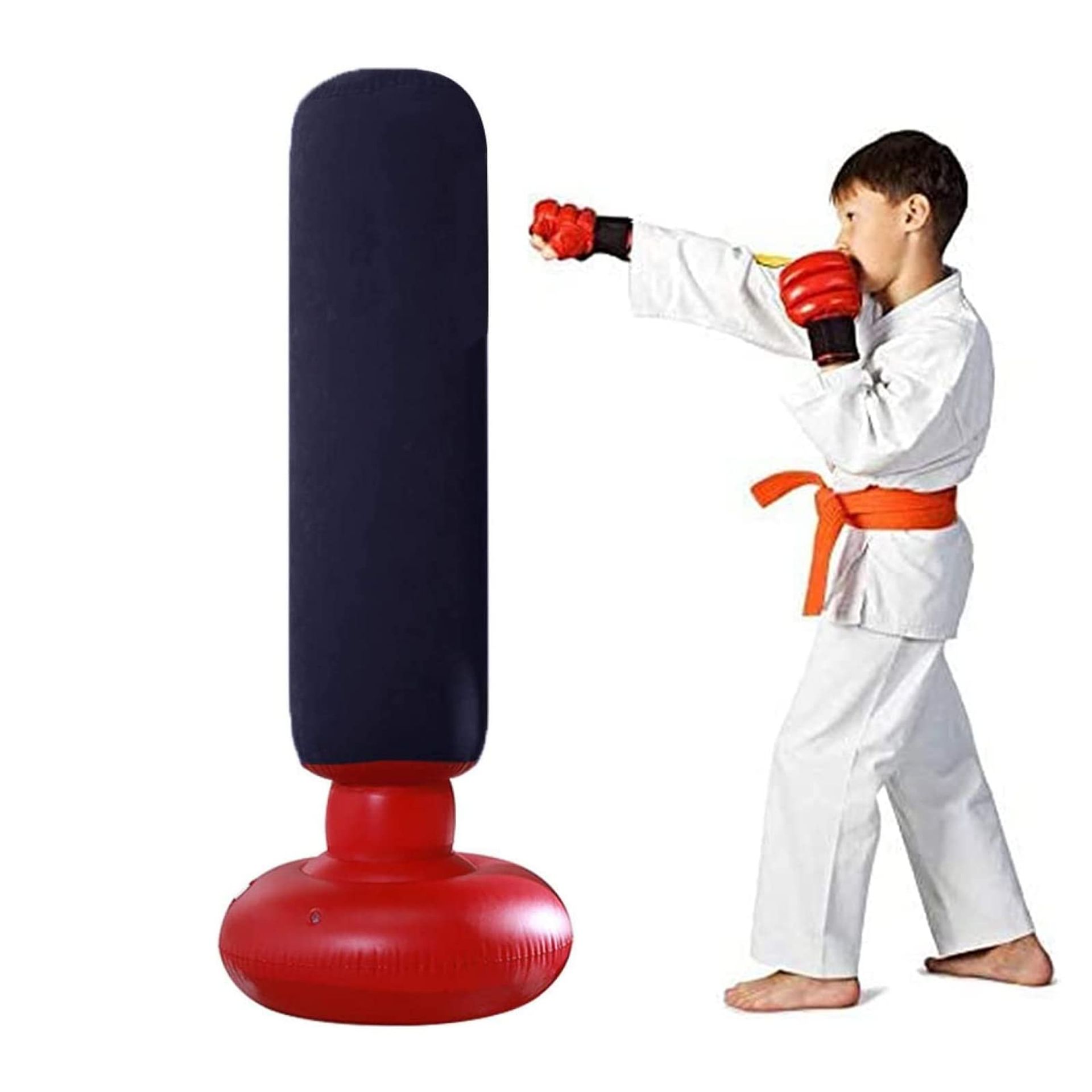 Inflatable Freestanding Boxing Sandbag for Adults & Kids - Fast Rebound, Portable Fitness Equipment