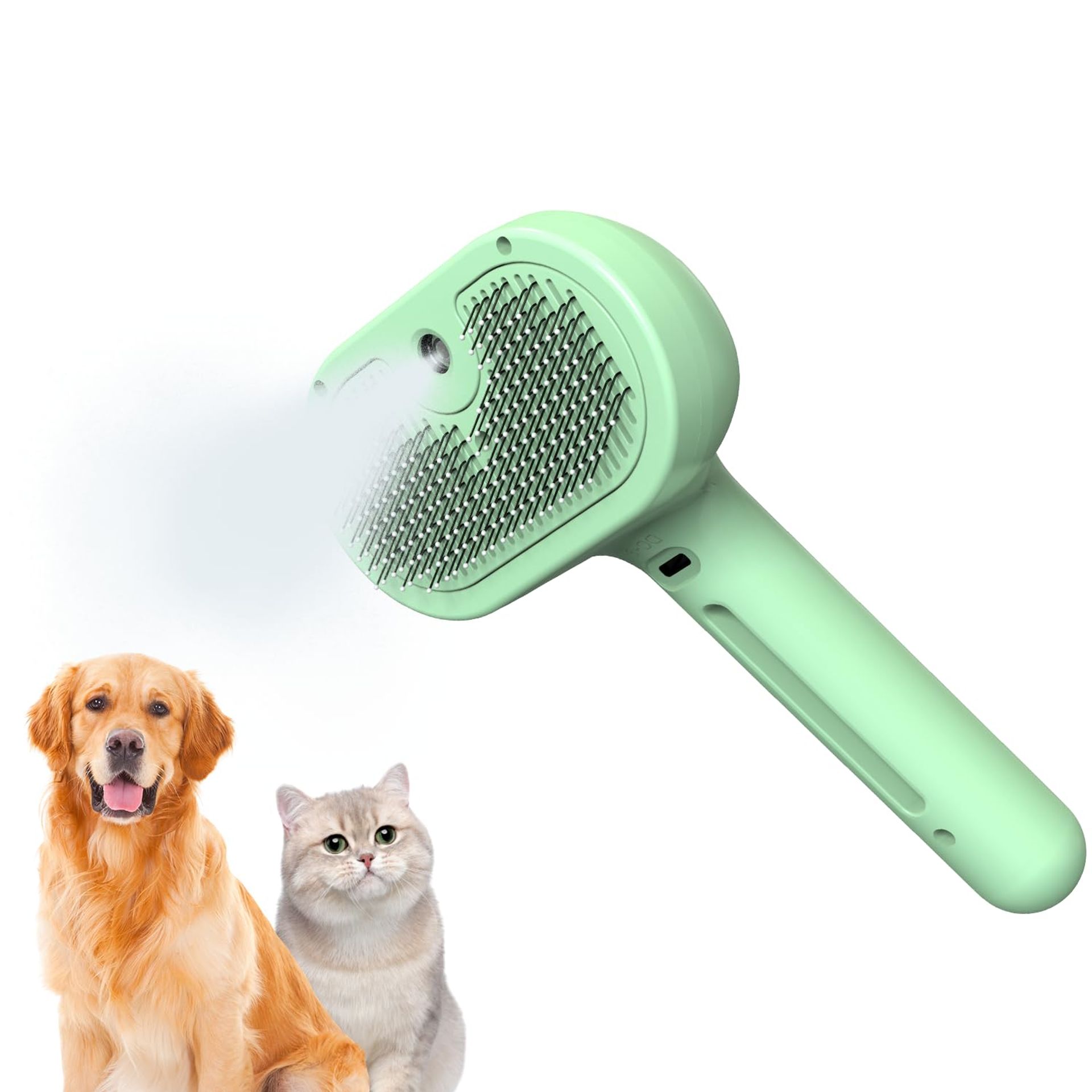 Spray Cat Brush, Sichy Self Cleaning Cat Grooming Brush for Long or Short Haired Cats, Cat Hair Brush for Removing Flying Hair and Static, Cat Brushes for Grooming to Remove Loose Fur, Tangles & Dirt